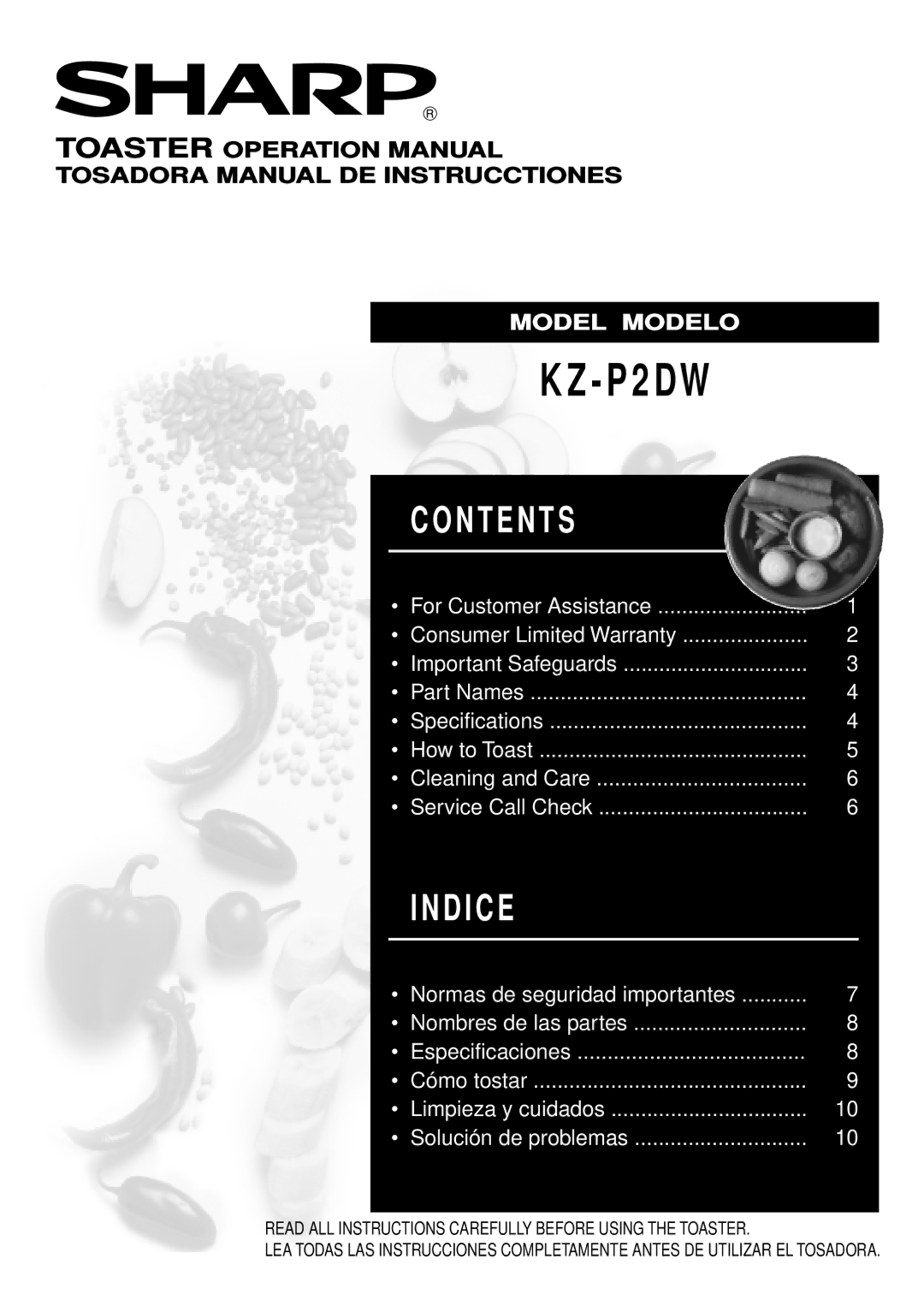 Sharp KZ-P2DW operation manual P 2 DW 