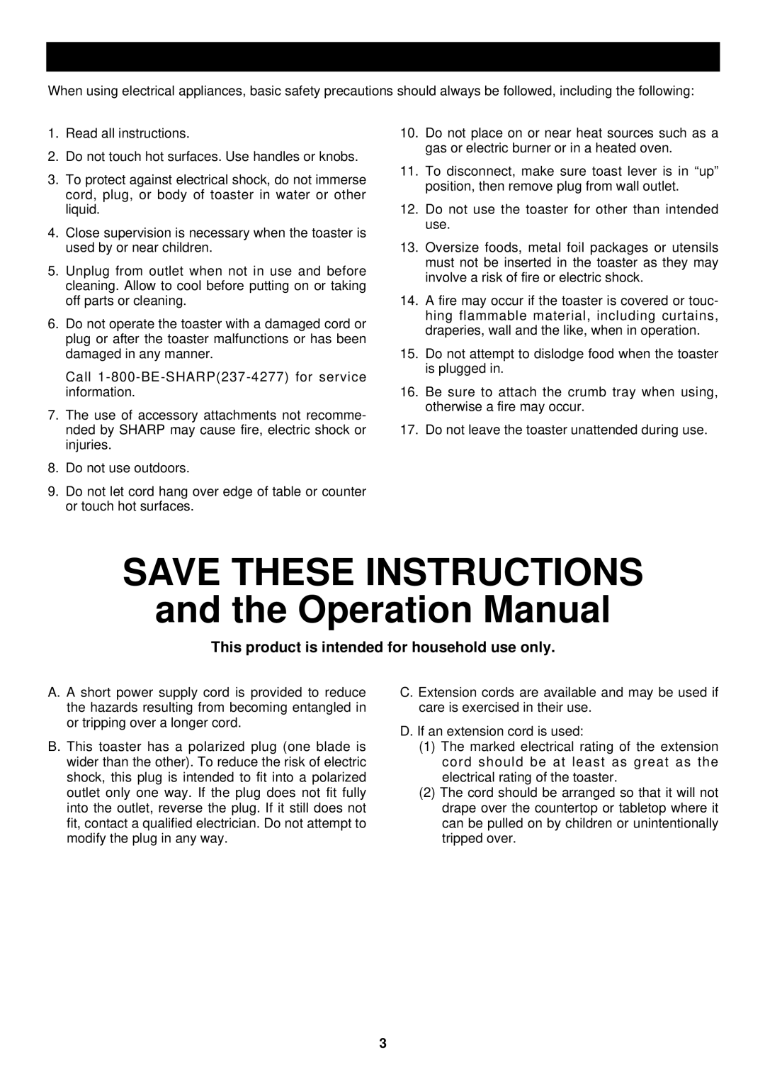 Sharp KZ-P2DW operation manual This product is intended for household use only 