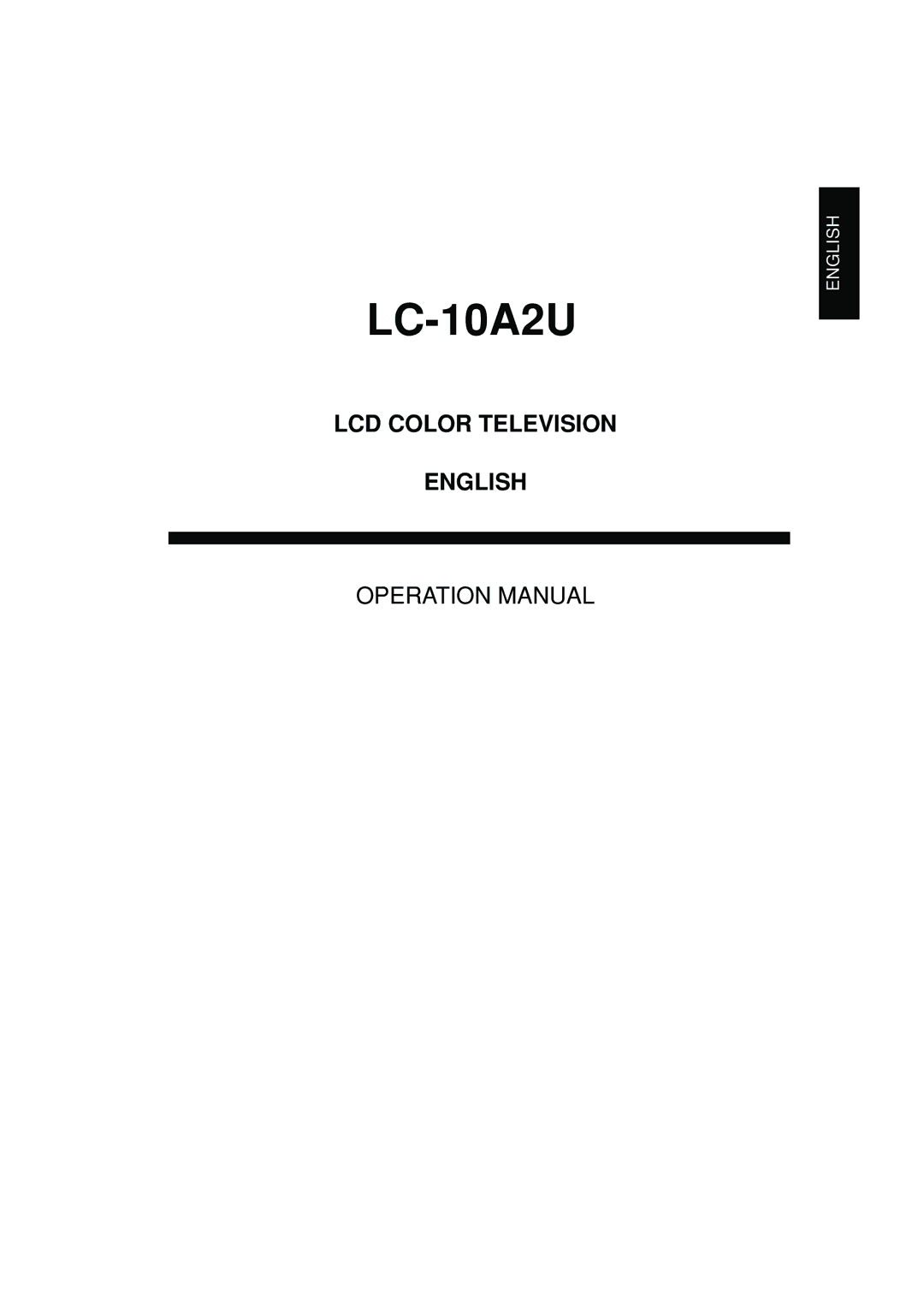 Sharp LC 10A2U operation manual LC-10A2U 