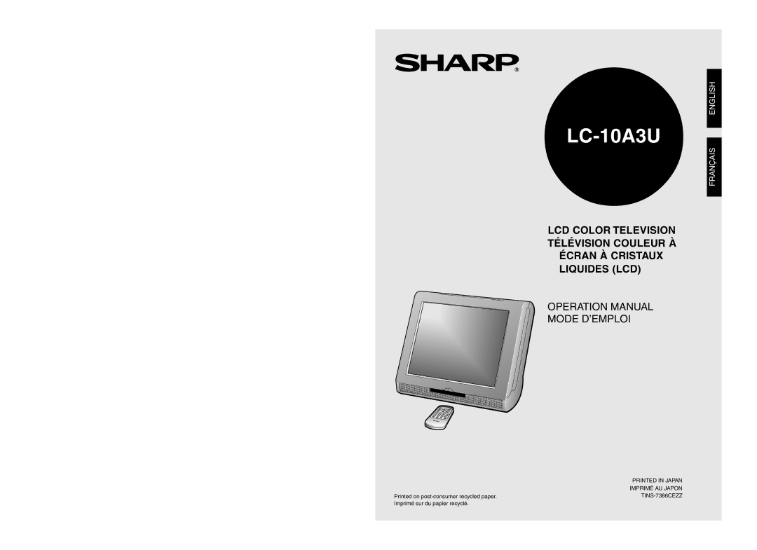 Sharp LC 10A3U operation manual LC-10A3U 