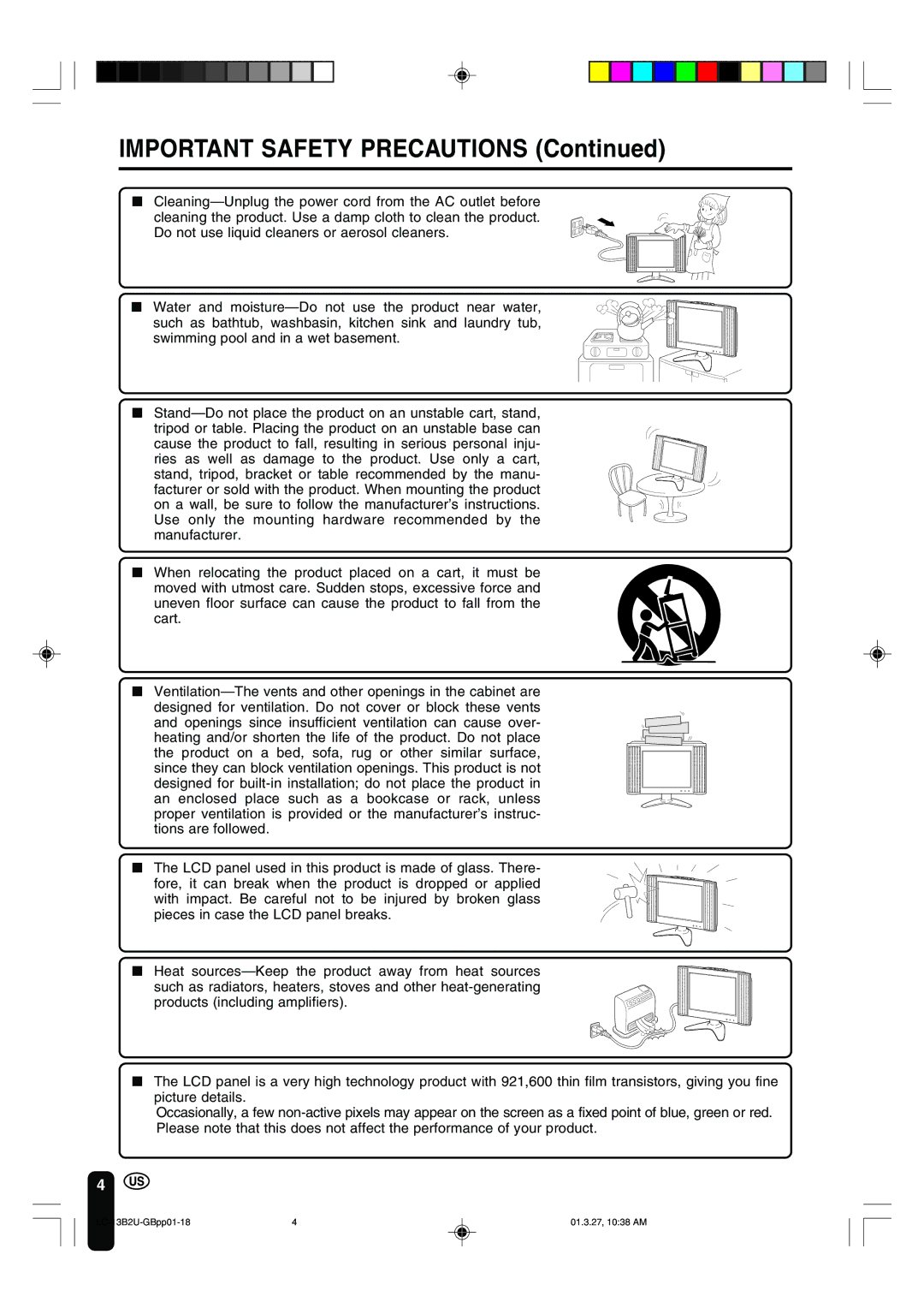 Sharp LC-13B2U operation manual Important Safety Precautions 