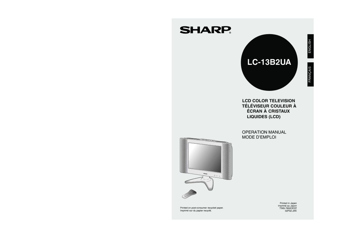 Sharp LC-13B2UA operation manual 