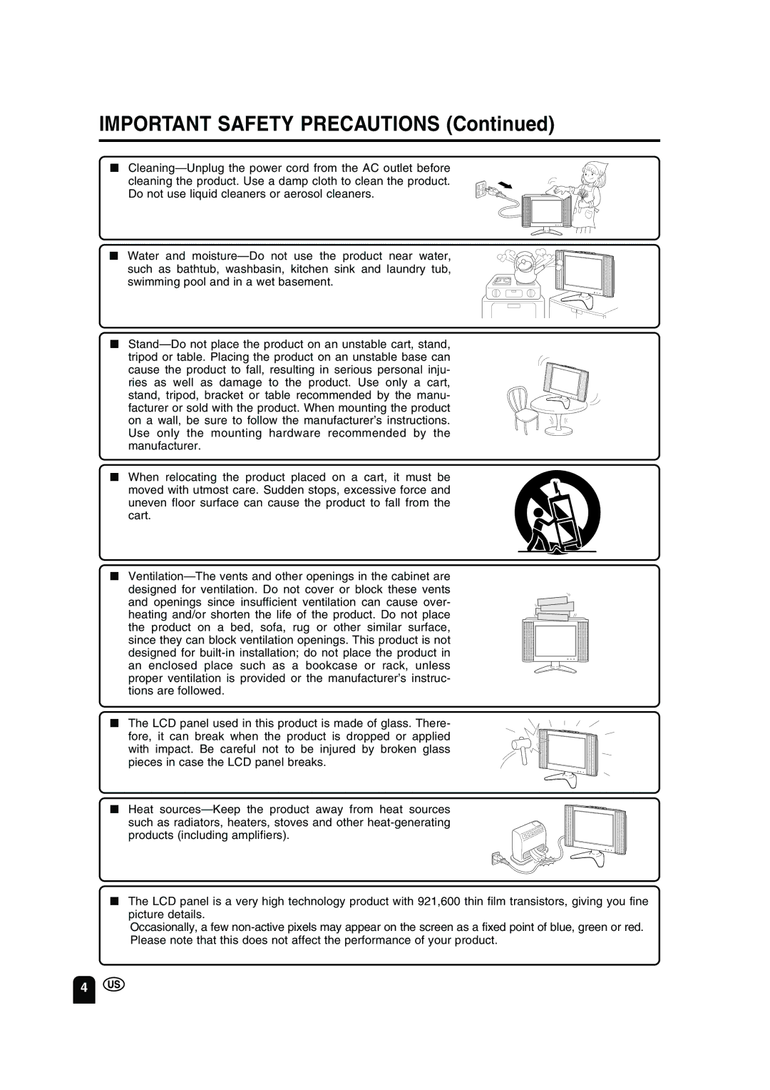 Sharp LC-13B2UA operation manual Important Safety Precautions 