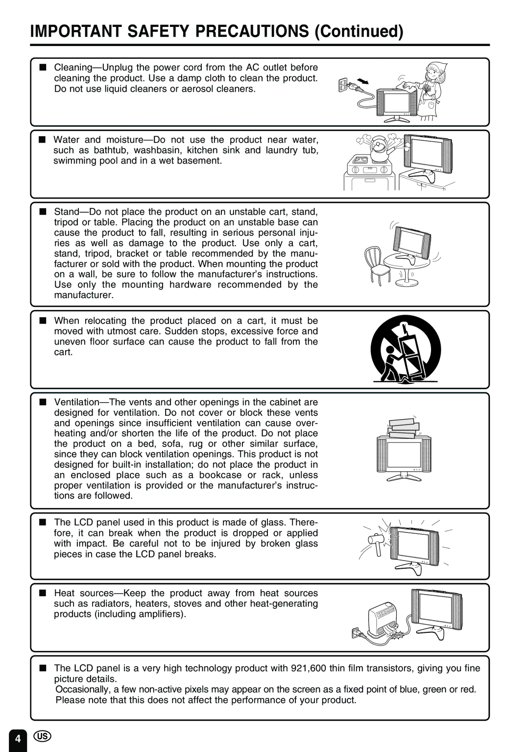 Sharp LC-13B2UB operation manual Important Safety Precautions 