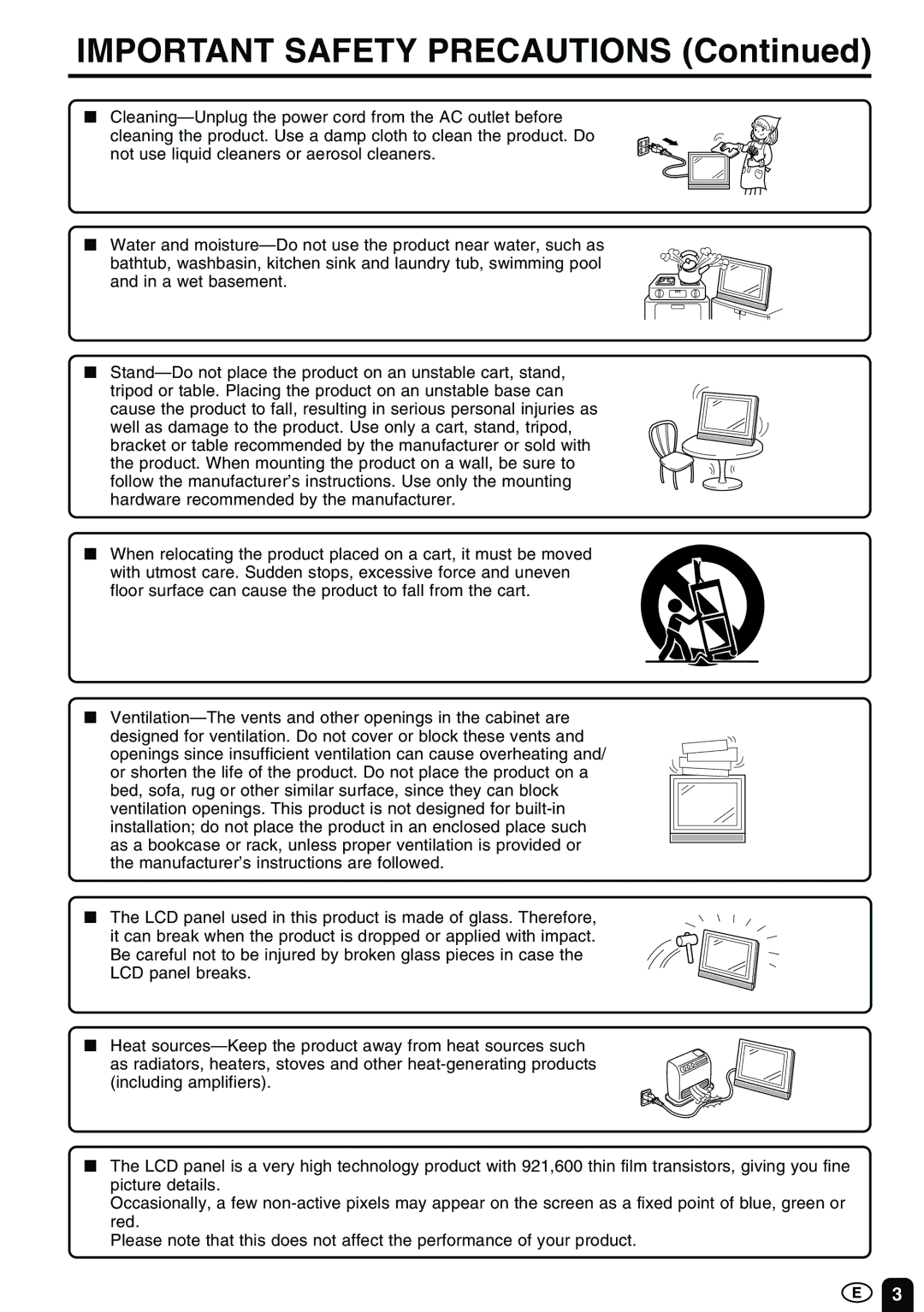 Sharp LC-13E1M LC-15E1M LC-20E1M 1 LC-13E1M LC-15E1M LC-20E1M operation manual Important Safety Precautions 