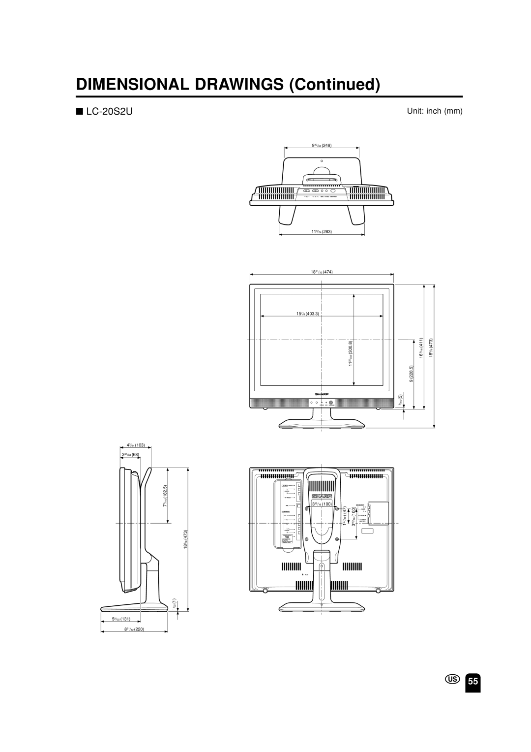 Sharp LC-13S2U, LC-15S2U, LC-20S2U operation manual 