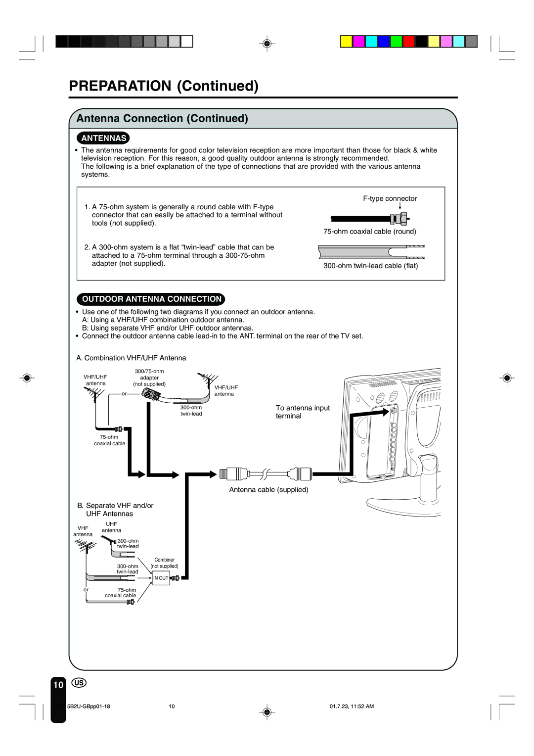 Sharp LC-15B2U operation manual Antennas 