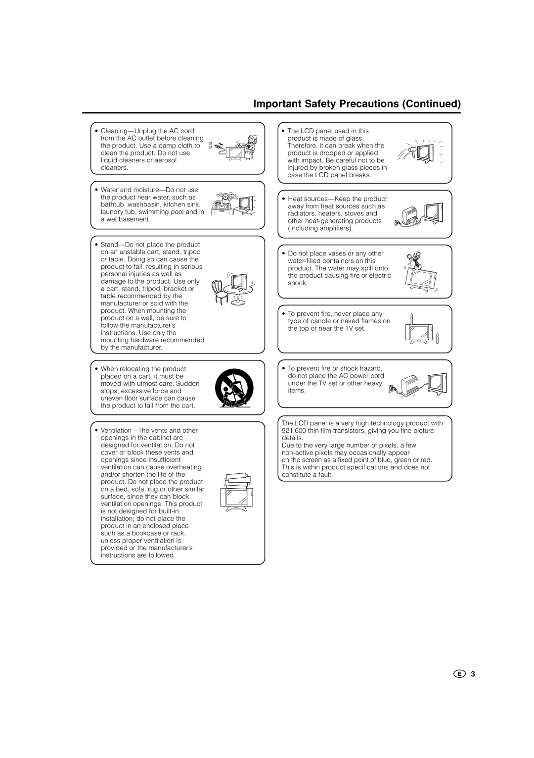 Sharp LC-15B5M, LC-20B5M operation manual Important Safety Precautions 