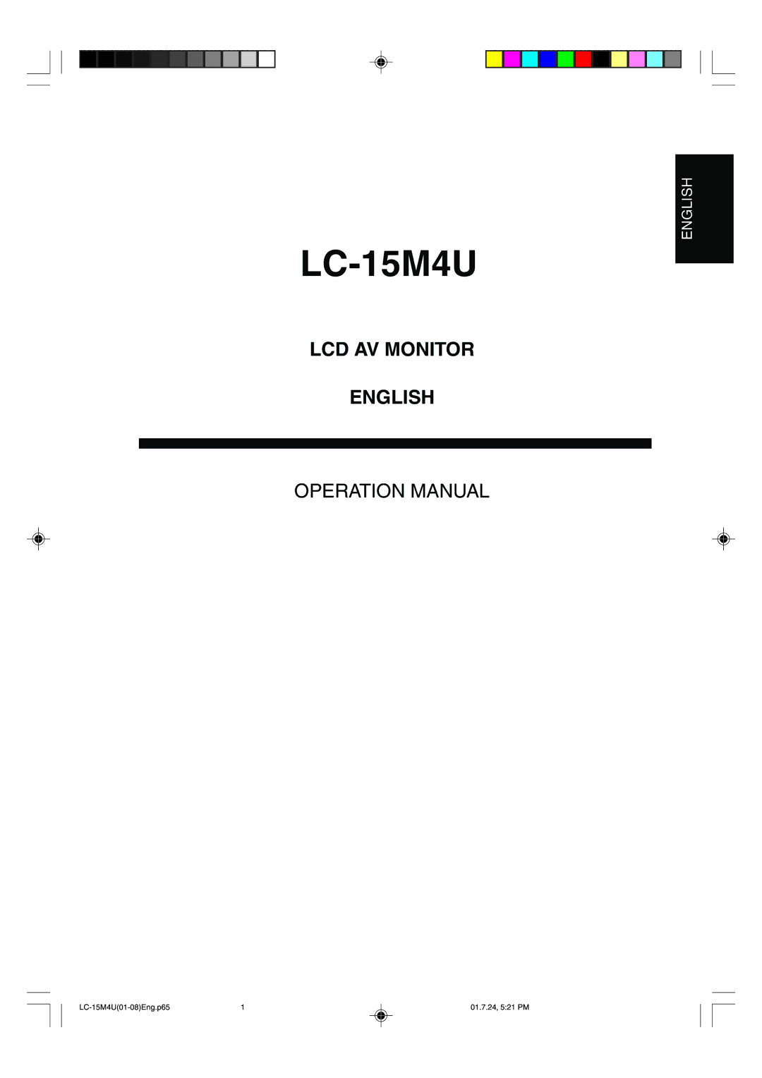 Sharp LC-15M4U operation manual 