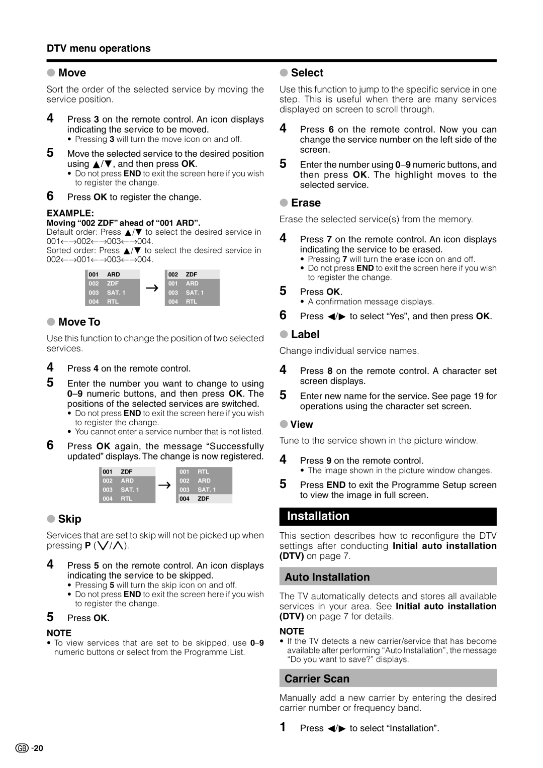 Sharp LC-19D1S, LC-19D1E operation manual Installation 