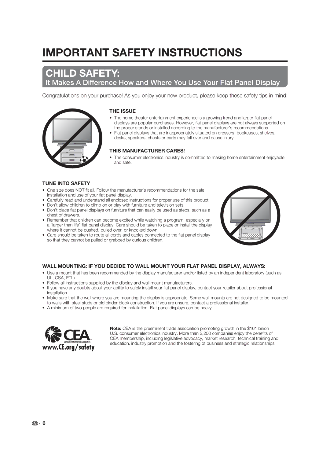 Sharp LC-19D45U operation manual Child Safety 