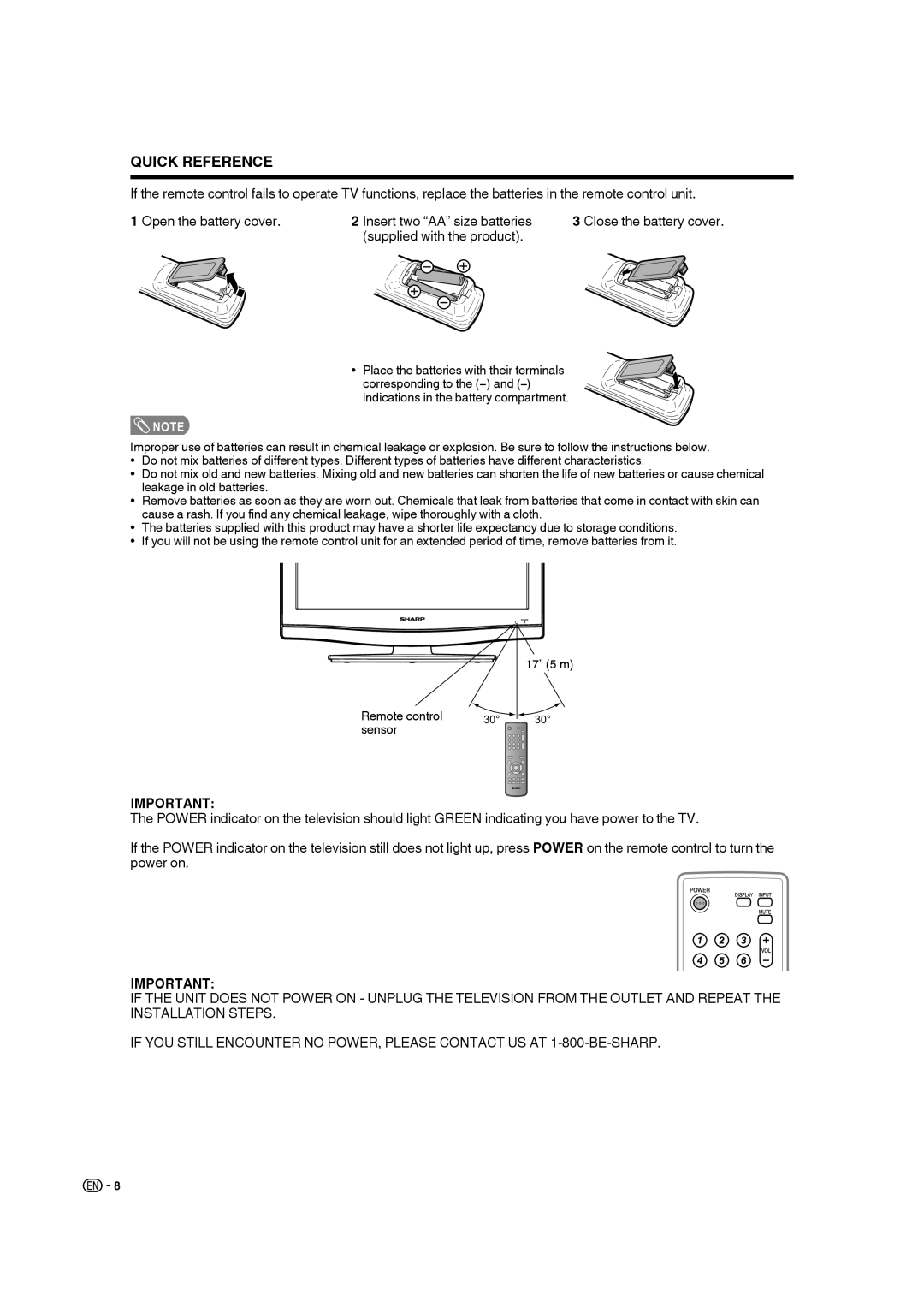 Sharp LC-19SB28UT operation manual Quick Reference 