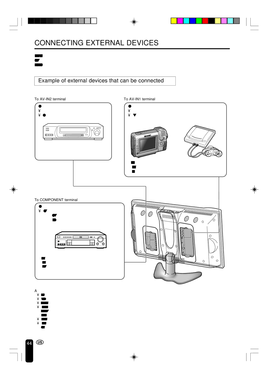 Sharp LC-20B4U operation manual Connecting External Devices, Example of external devices that can be connected, Camcorder 