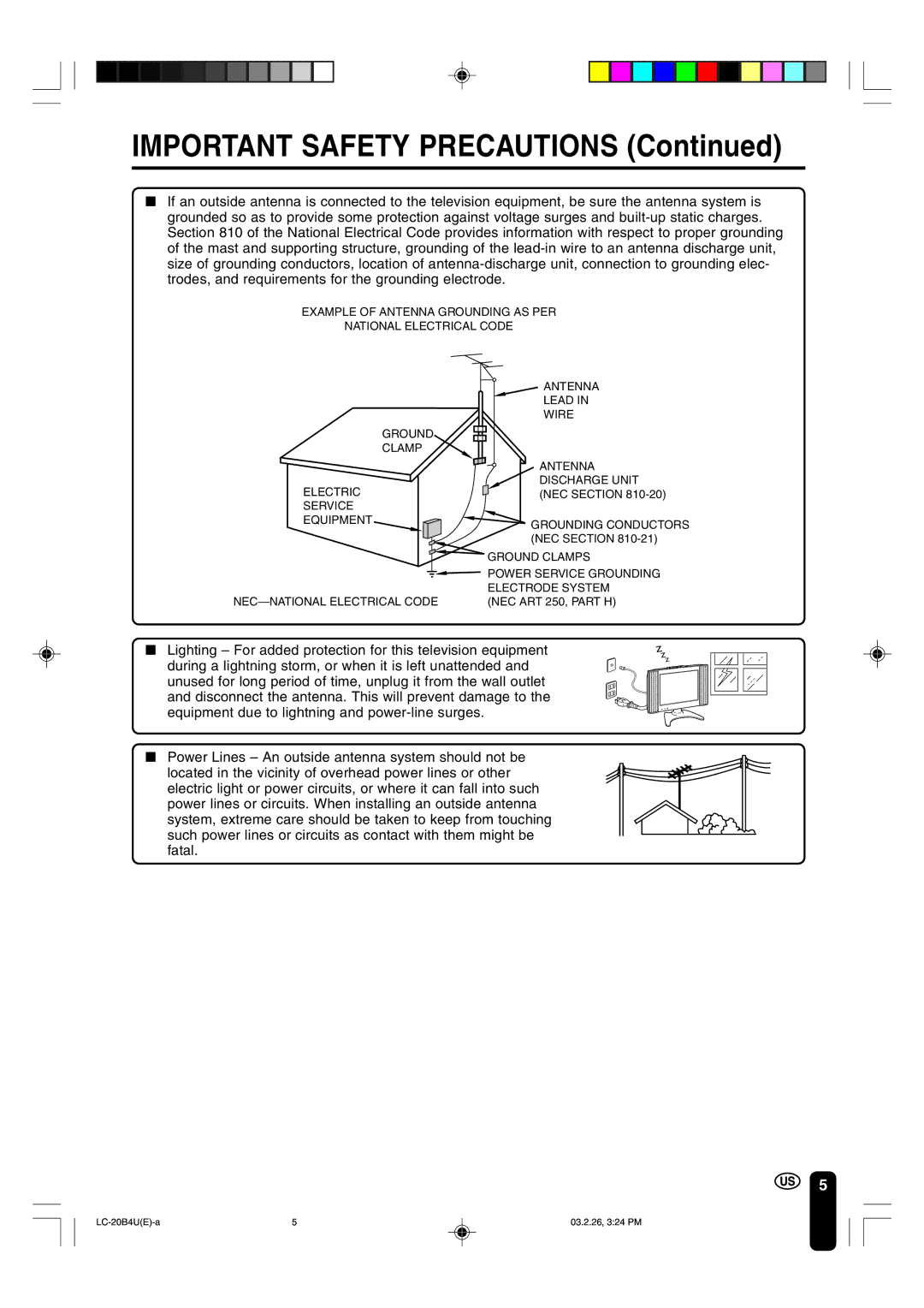 Sharp LC-20B4U operation manual Service Equipment 