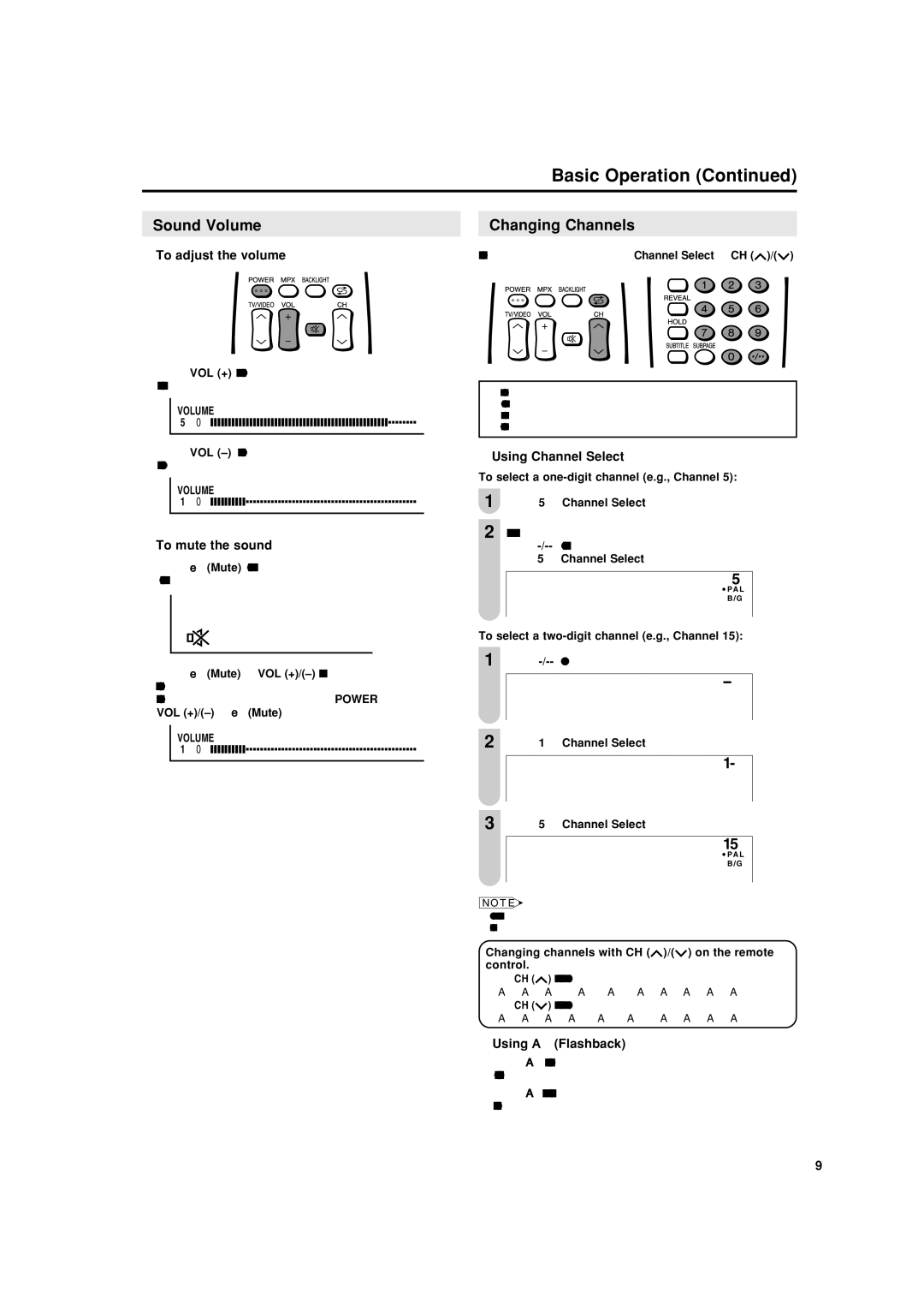 Sharp LC-20SH4X operation manual Basic Operation, Sound Volume Changing Channels 