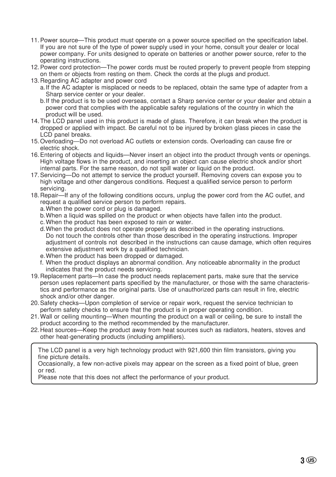 Sharp LC-20VM2 operation manual 