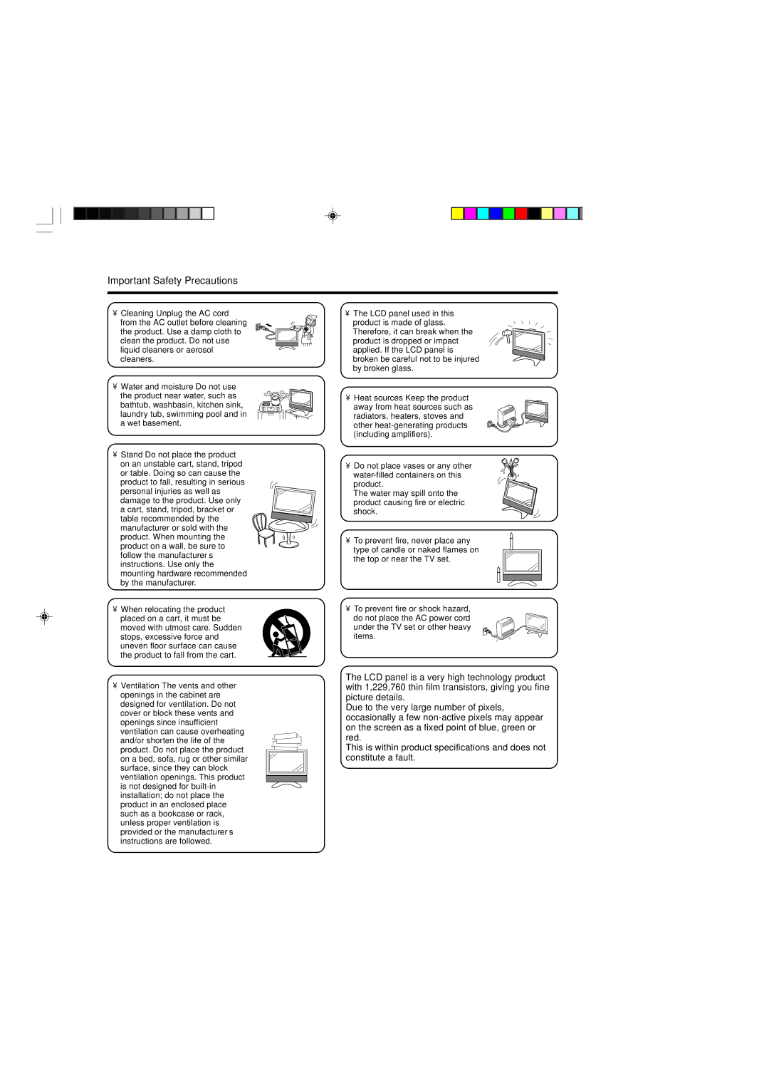 Sharp LC-22AA1M operation manual Important Safety Precautions 