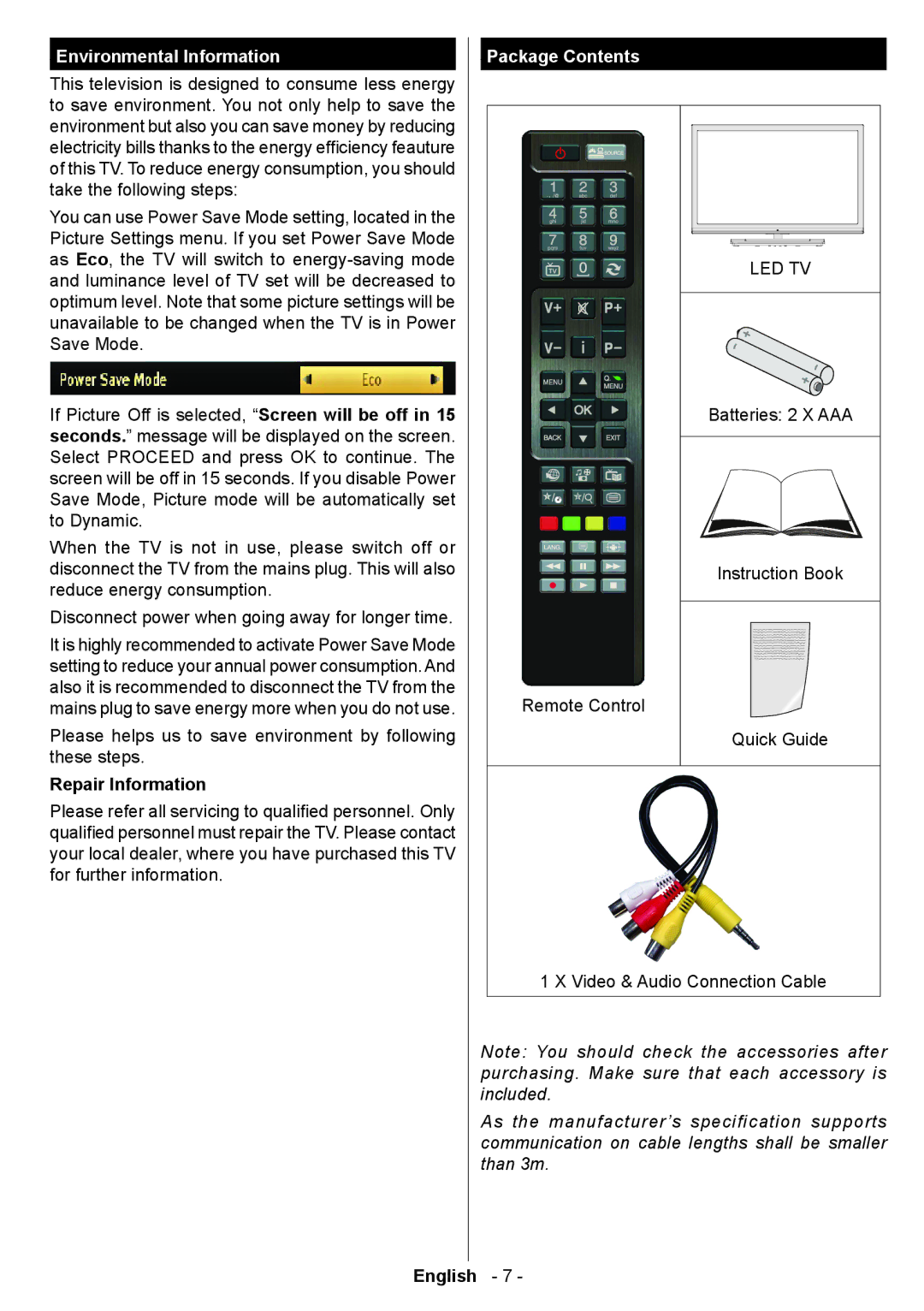 Sharp LC-22LE250E operation manual Environmental Information, Package Contents 