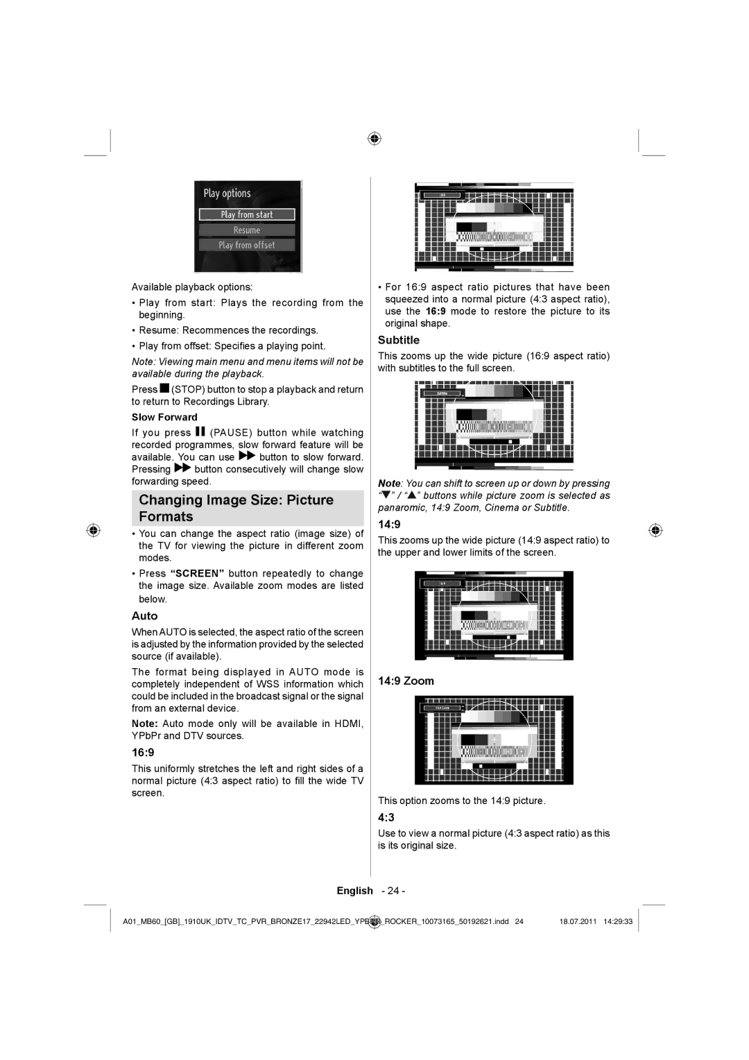 Sharp LC-22LE510E operation manual Changing Image Size Picture Formats 