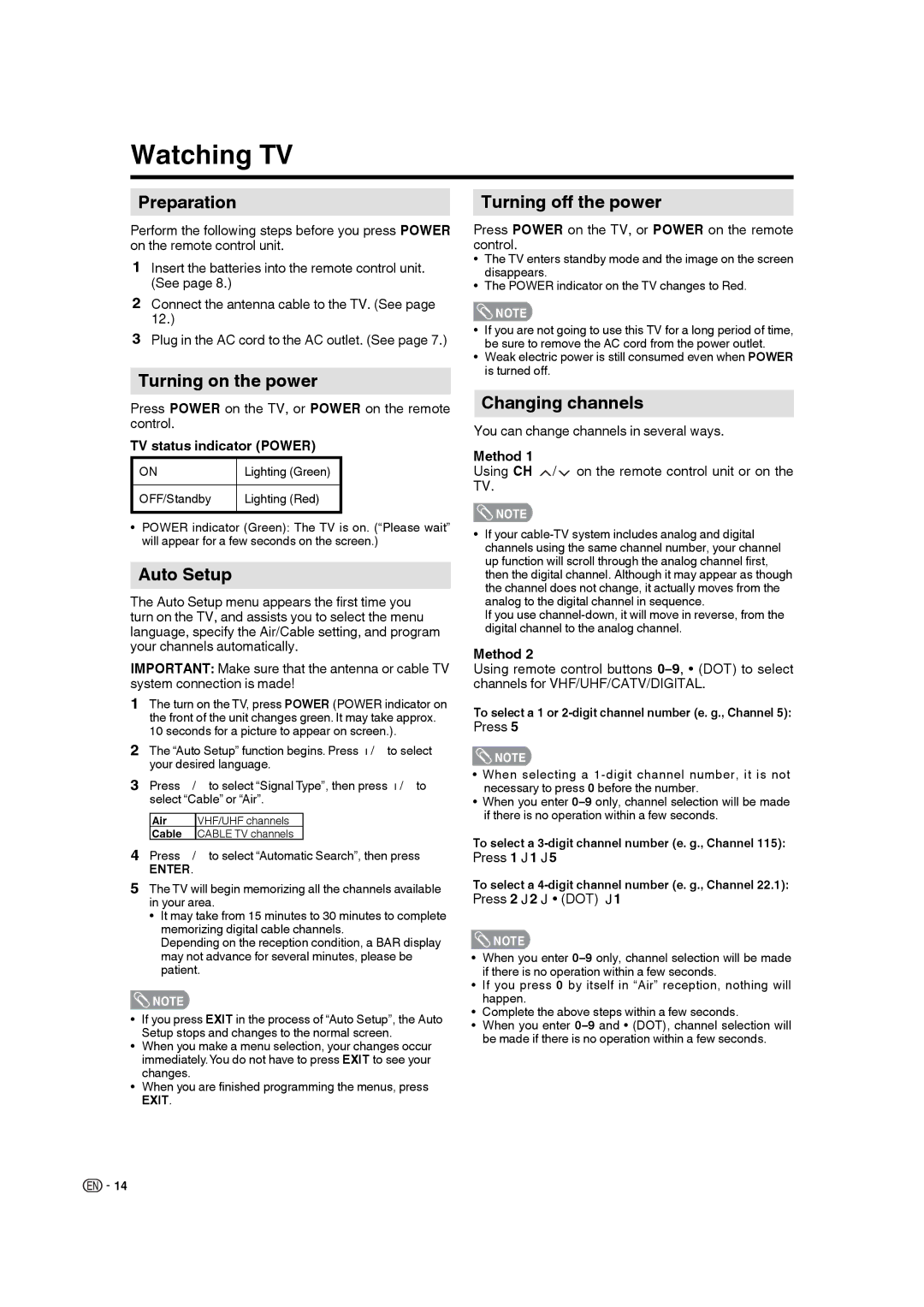 Sharp LC 22SB27U operation manual Watching TV 