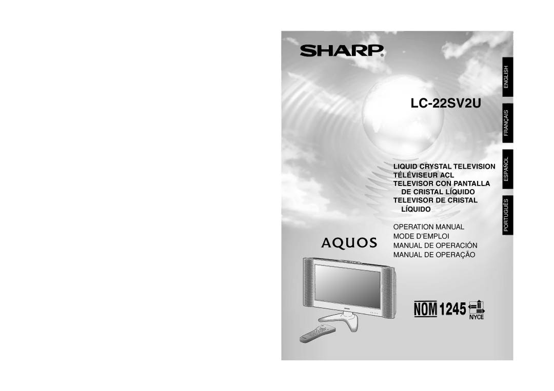 Sharp LC 22SV2U operation manual LC-22SV2U 