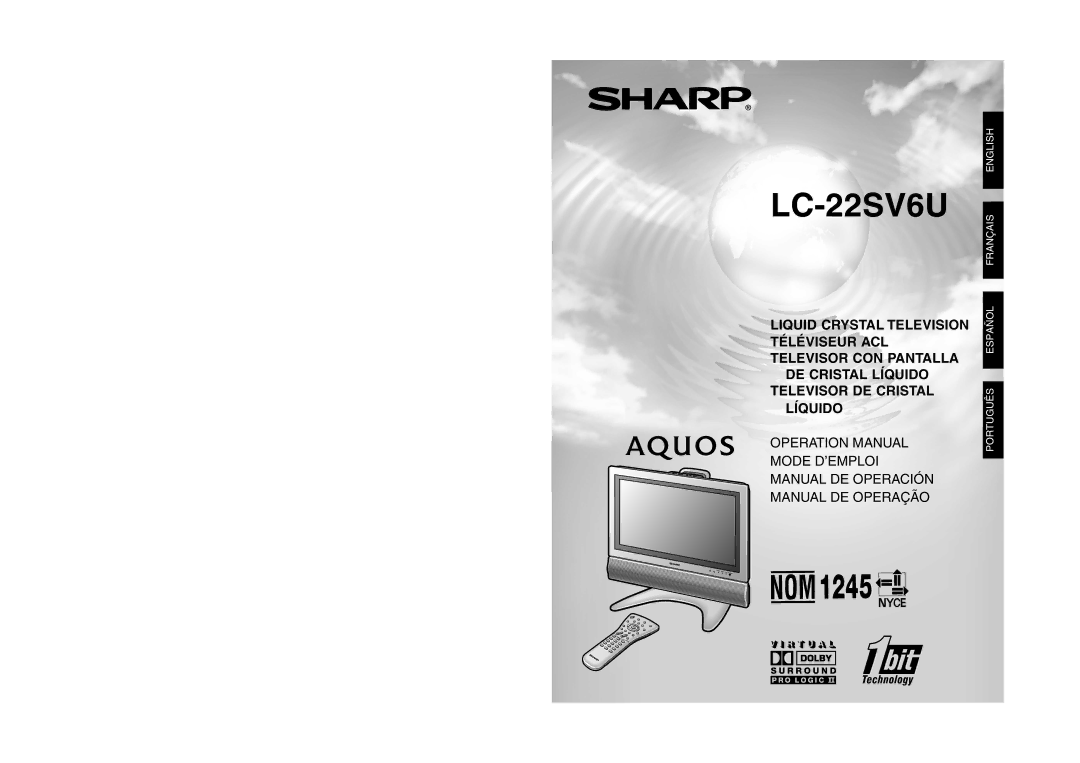 Sharp LC-22SV6U operation manual 