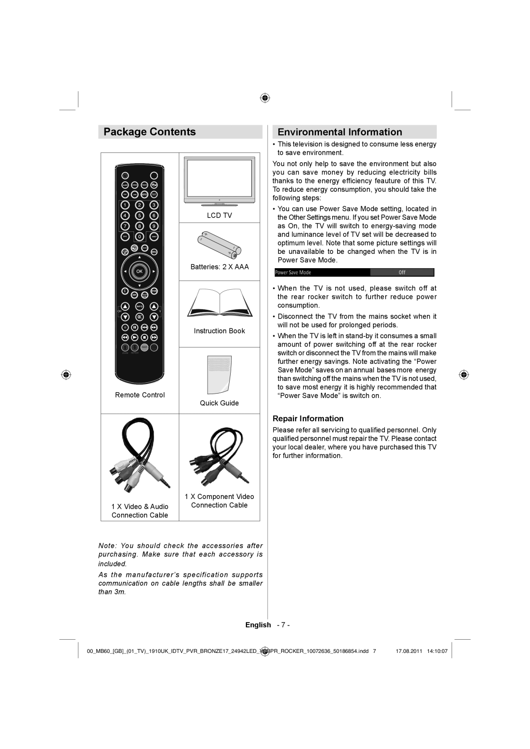 Sharp LC-24DV510K operation manual Package Contents 