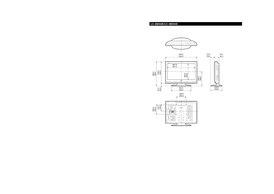 Sharp operation manual LC-26D44E/LC-26D44S 