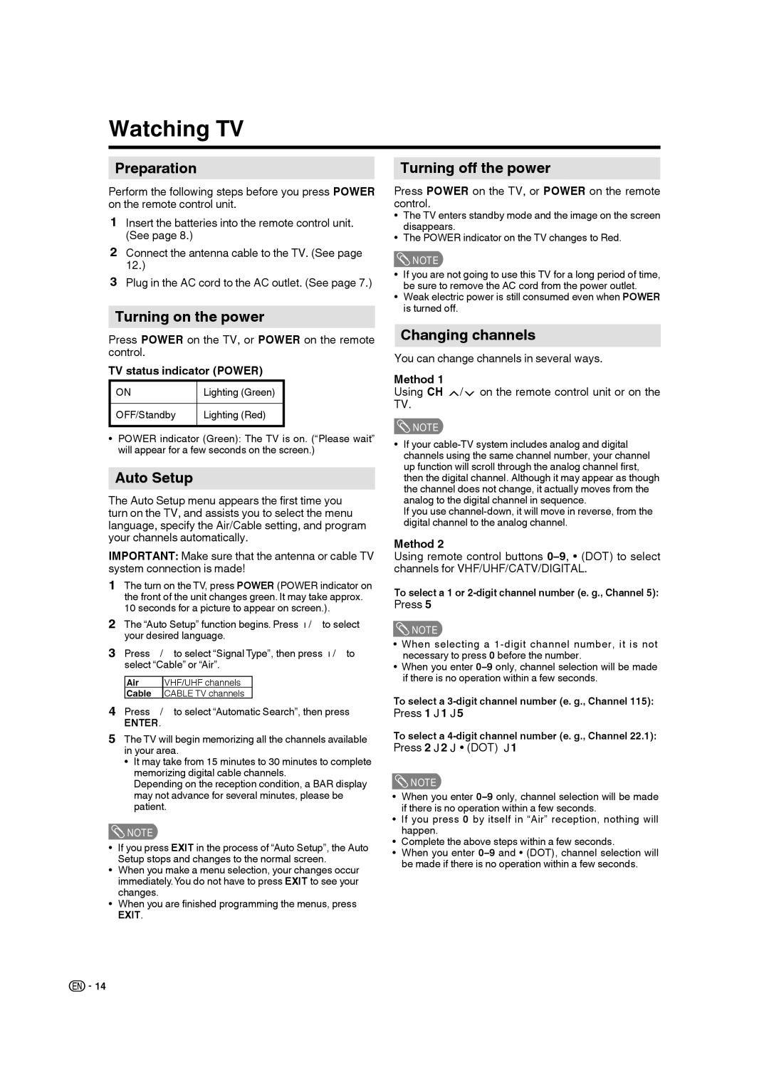 Sharp LC 26SB27UT operation manual Watching TV 