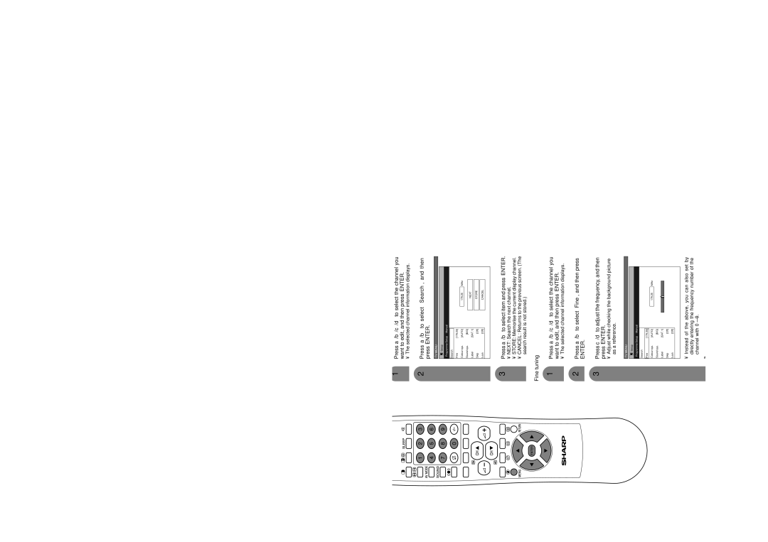 Sharp LC-30HV4M operation manual Search tuning, Fine tuning 