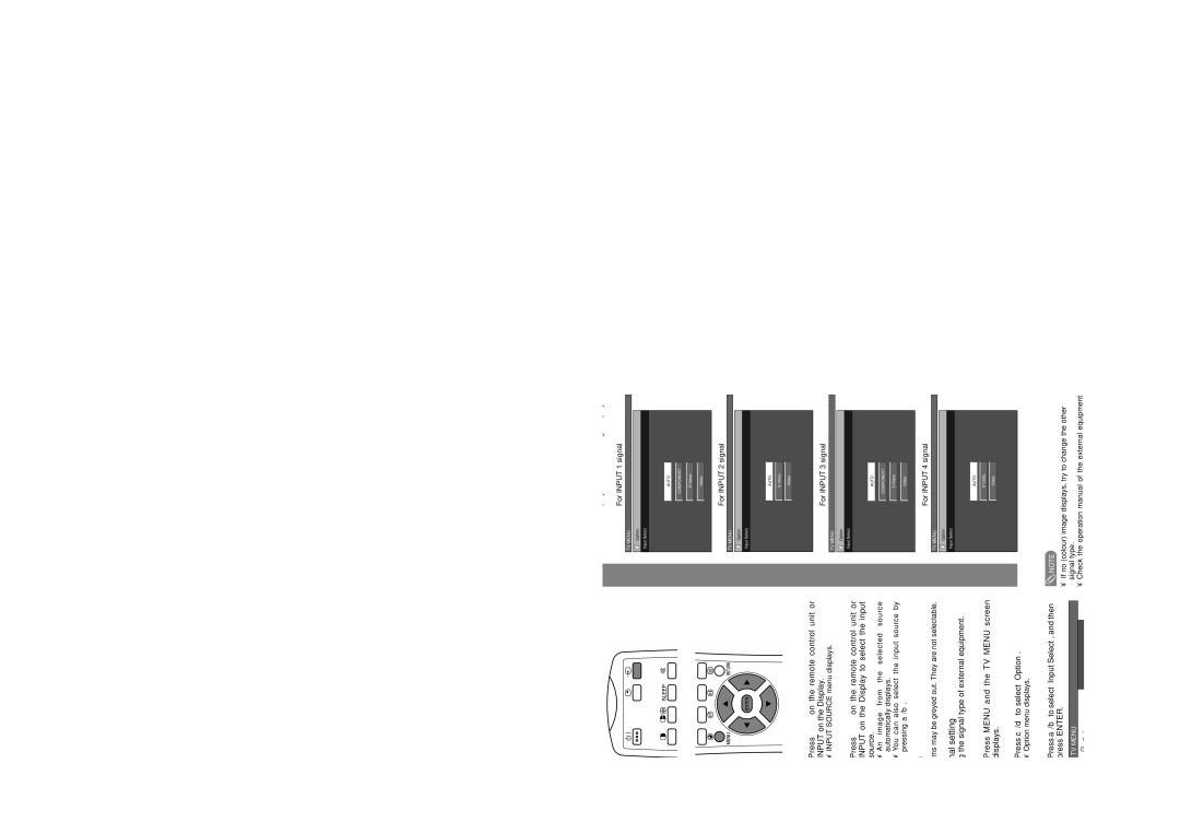 Sharp LC-30HV4M operation manual Input signal source, Input selection, Input signal setting 