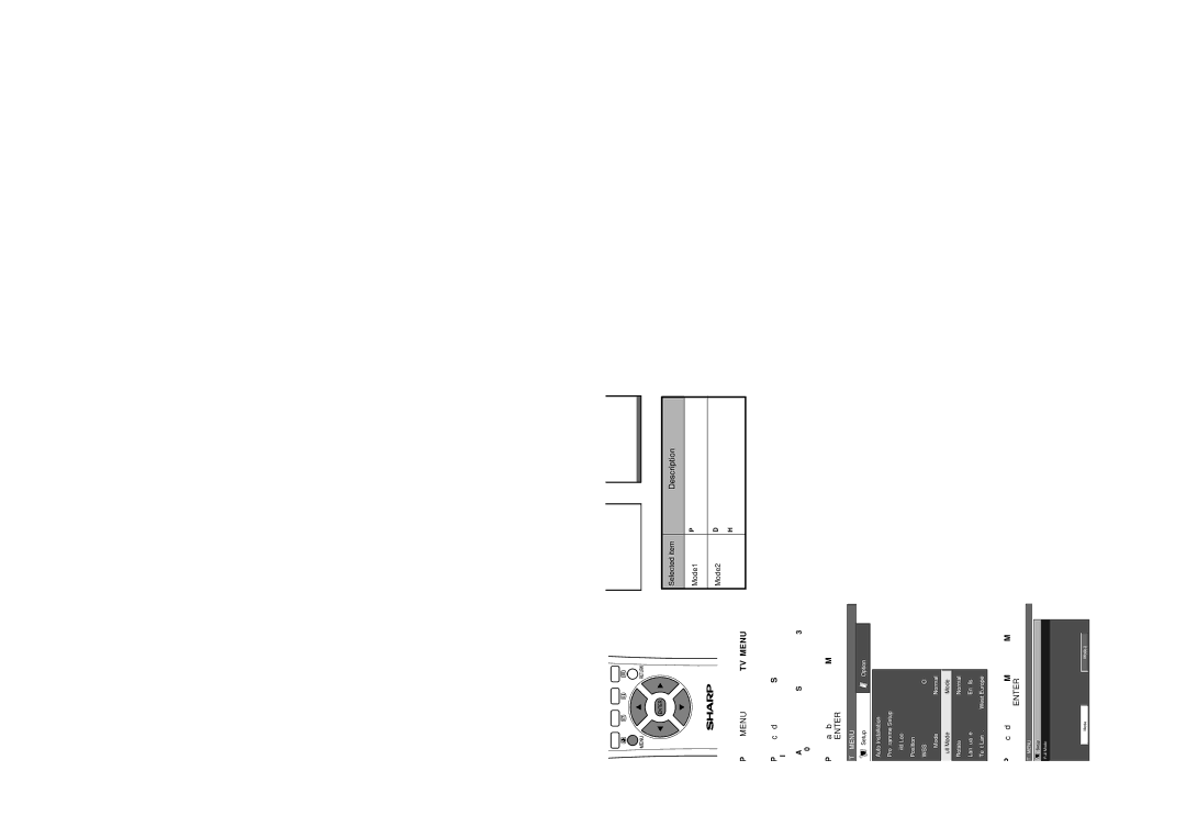 Sharp LC-30HV4M Selecting Full Mode display AV input mode only, Press a/bto select Full Mode, and then press Enter 