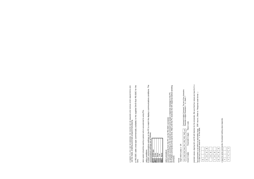 Sharp LC-30HV4M operation manual RS-232C port specifications, PC Control of the System 