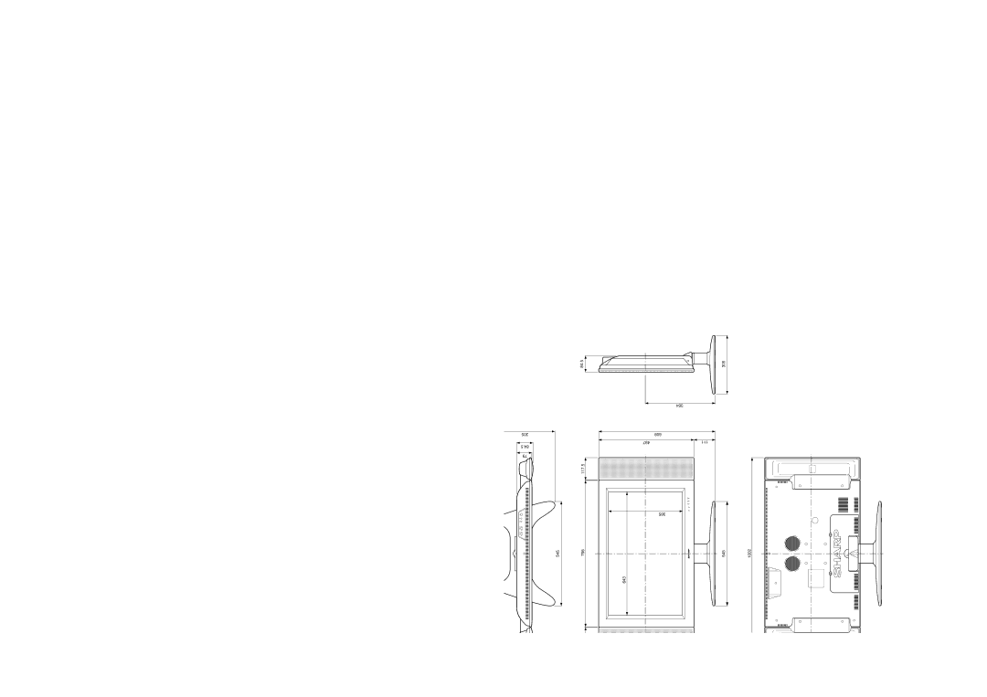 Sharp LC-30HV4M operation manual Dimensional drawings 