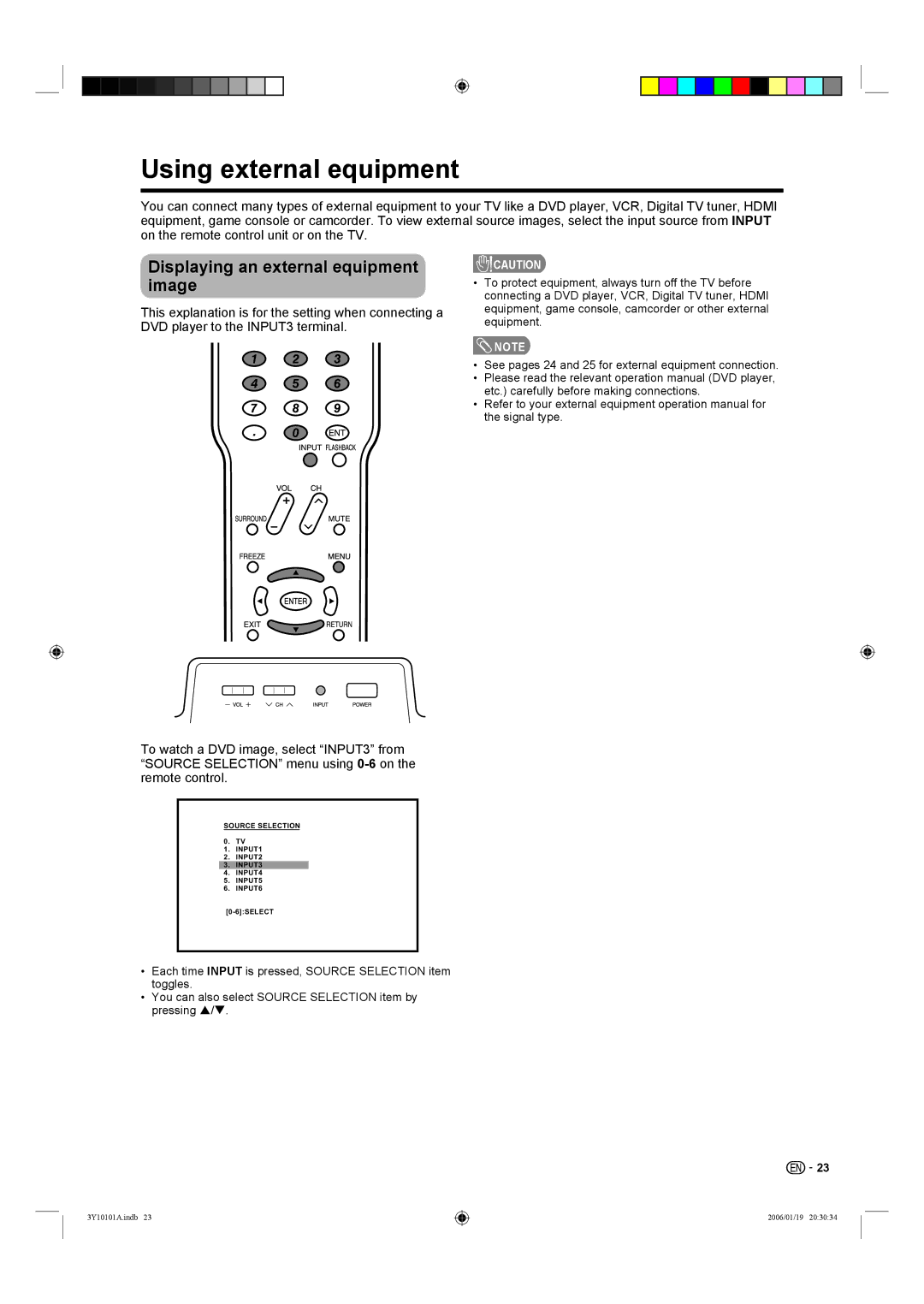 Sharp LC-26D40U, LC-32D40U operation manual Using external equipment, Displaying an external equipment image 