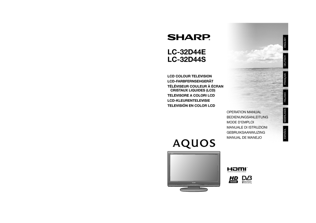 Sharp operation manual LC-32D44E LC-32D44S 