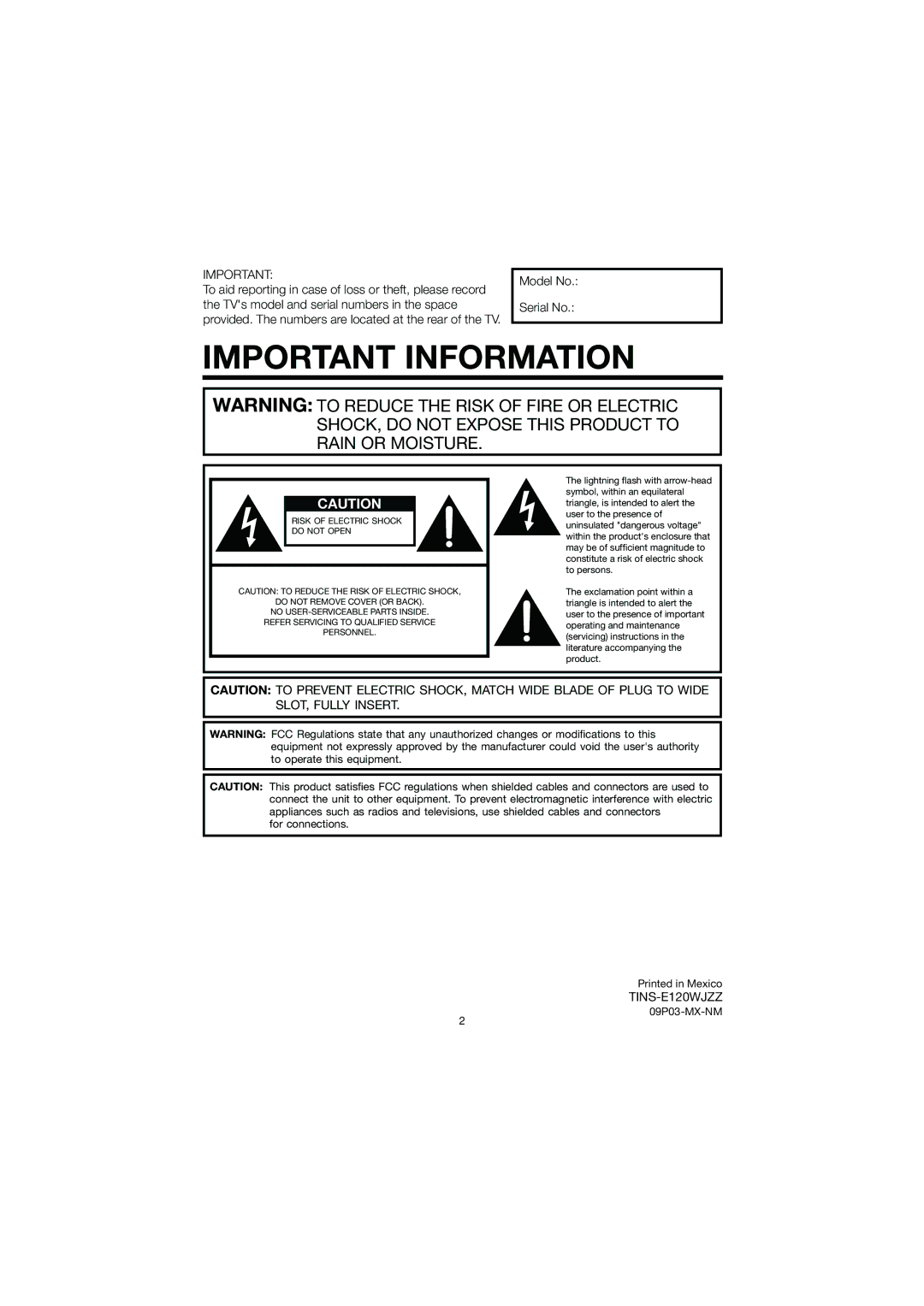 Sharp LC 32D47U operation manual For connections, 09P03-MX-NM 