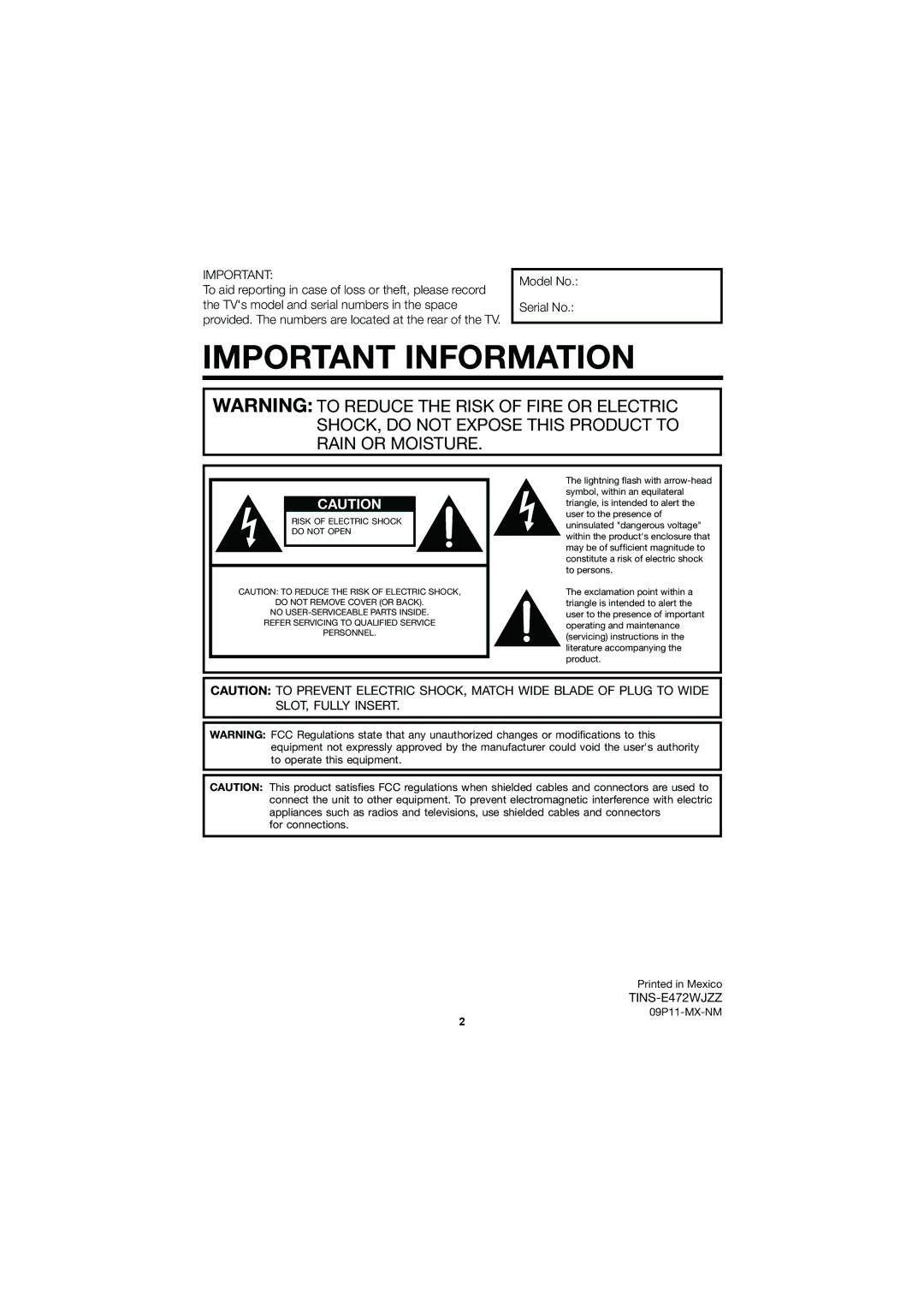 Sharp LC-32D47UN operation manual For connections, 09P11-MX-NM 