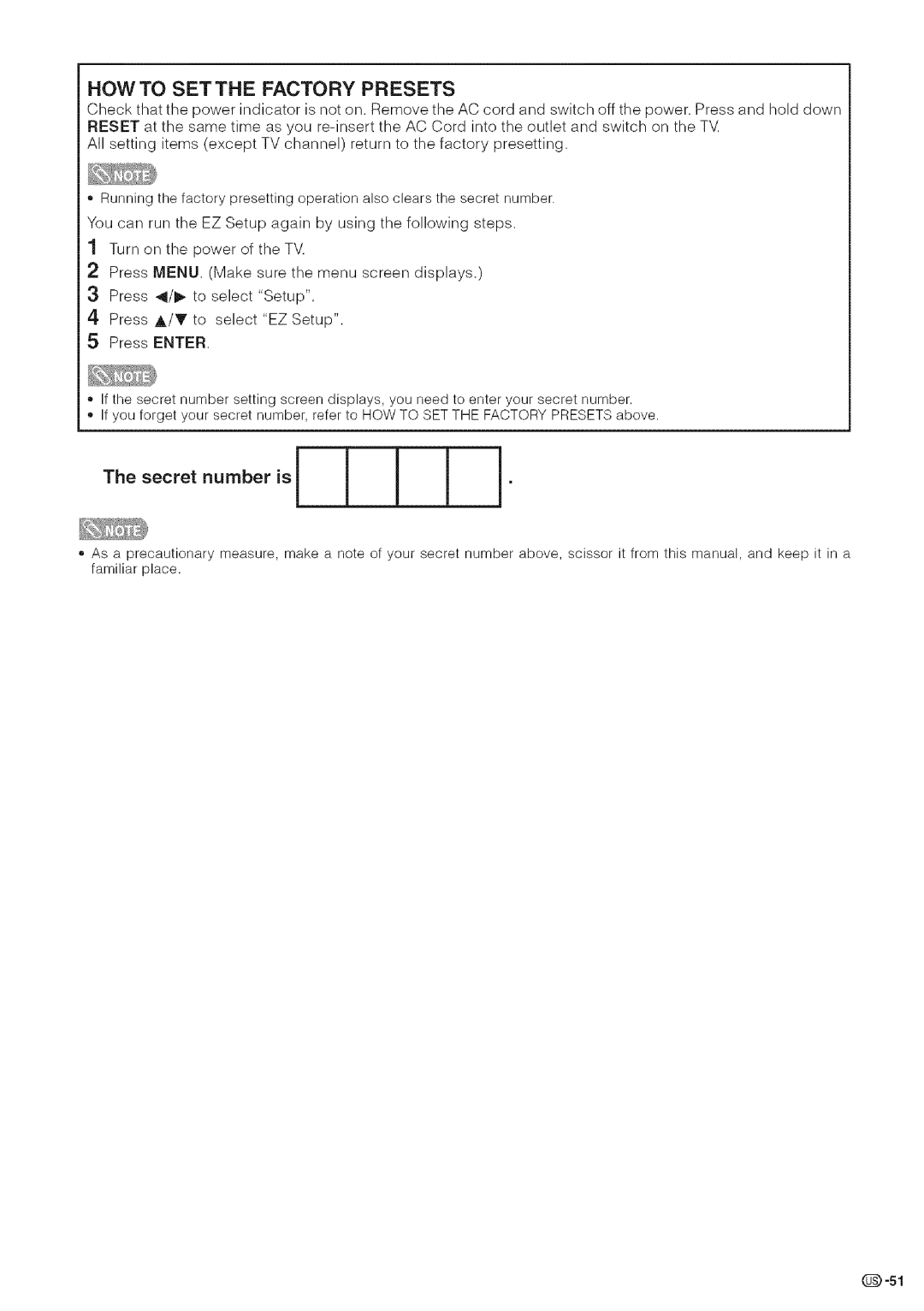 Sharp LC-32DA5U, LC-26DA5U manual HOW to SET the Factory Presets 