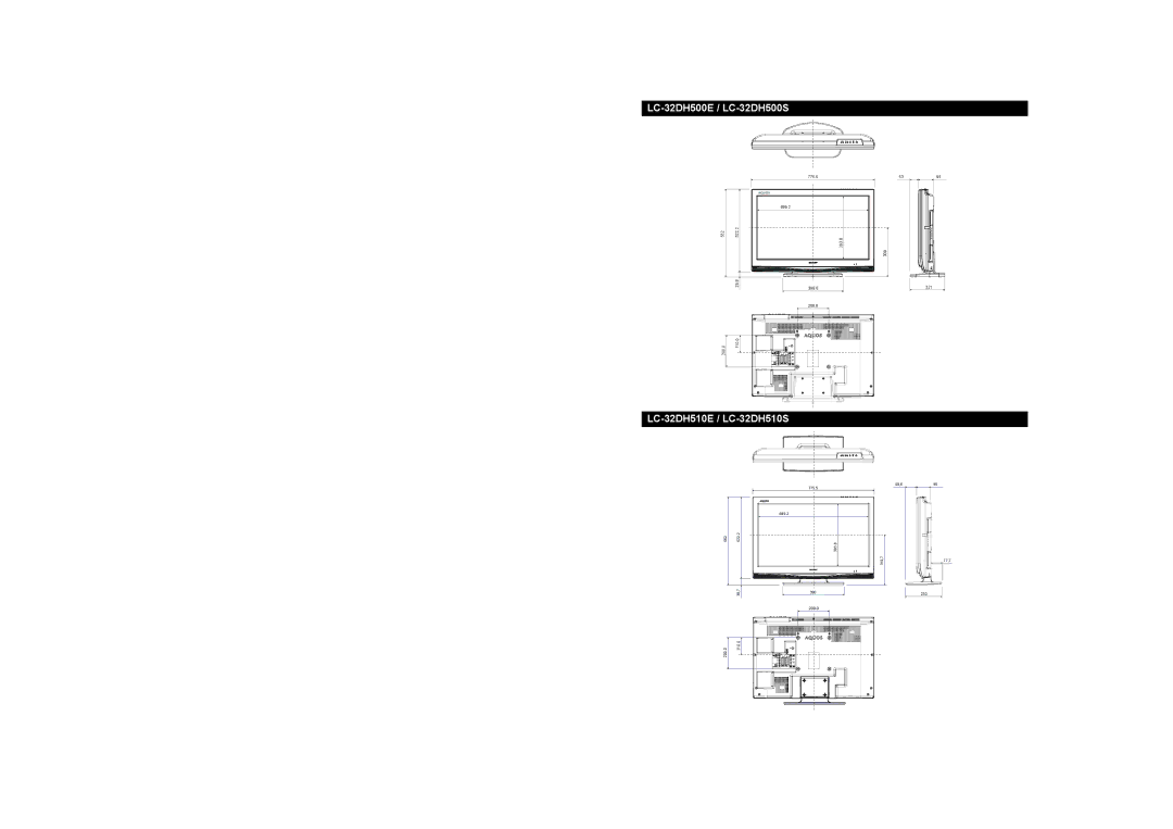 Sharp LC-32DH510E, LC-32DH510S operation manual LC-32DH500E / LC-32DH500S 