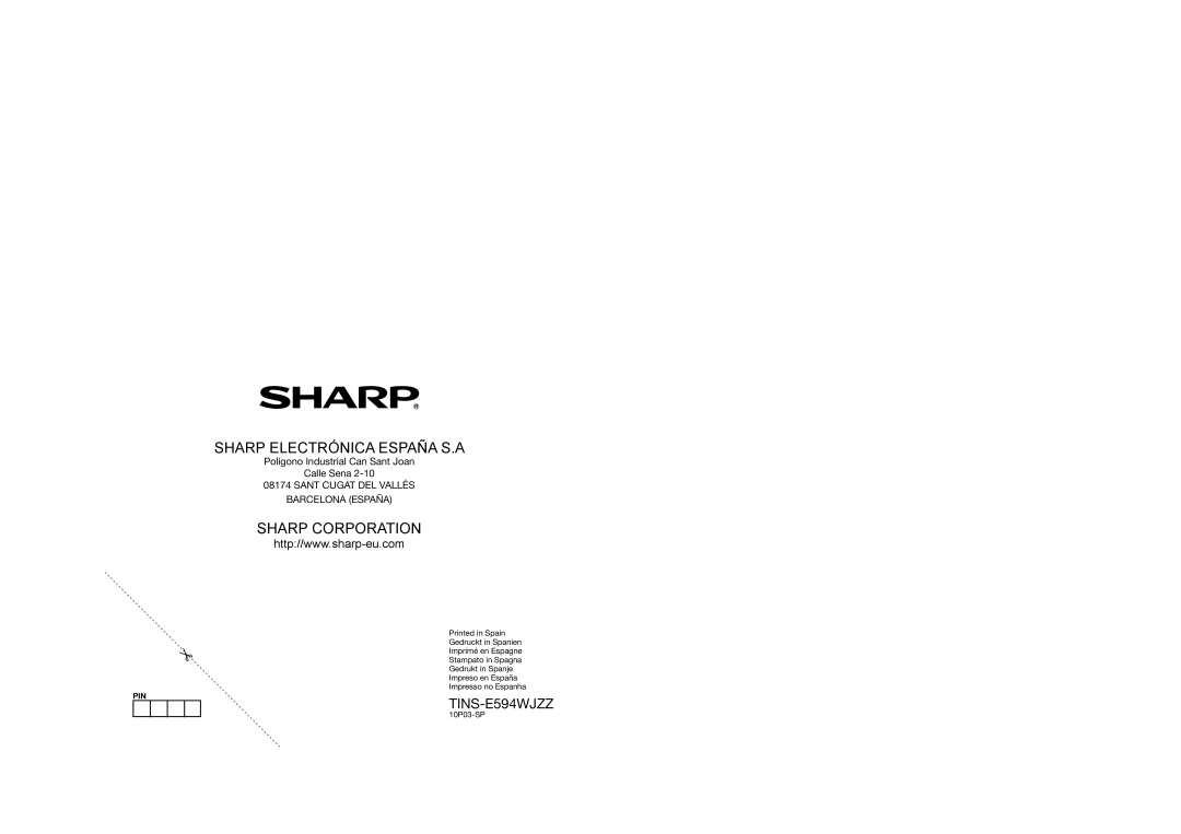 Sharp LC-32DH510E, LC-32DH510S, LC-32DH500E, LC-32DH500S operation manual Sharp Electrónica España S.A 