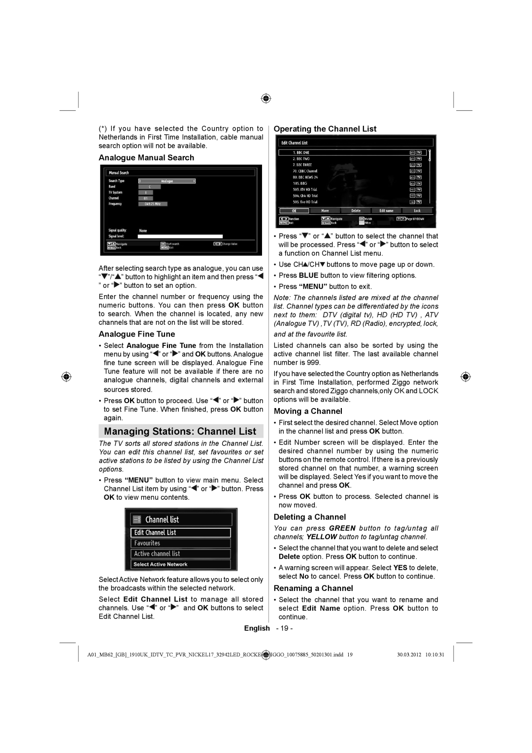 Sharp LC-32LE140E operation manual Managing Stations Channel List 