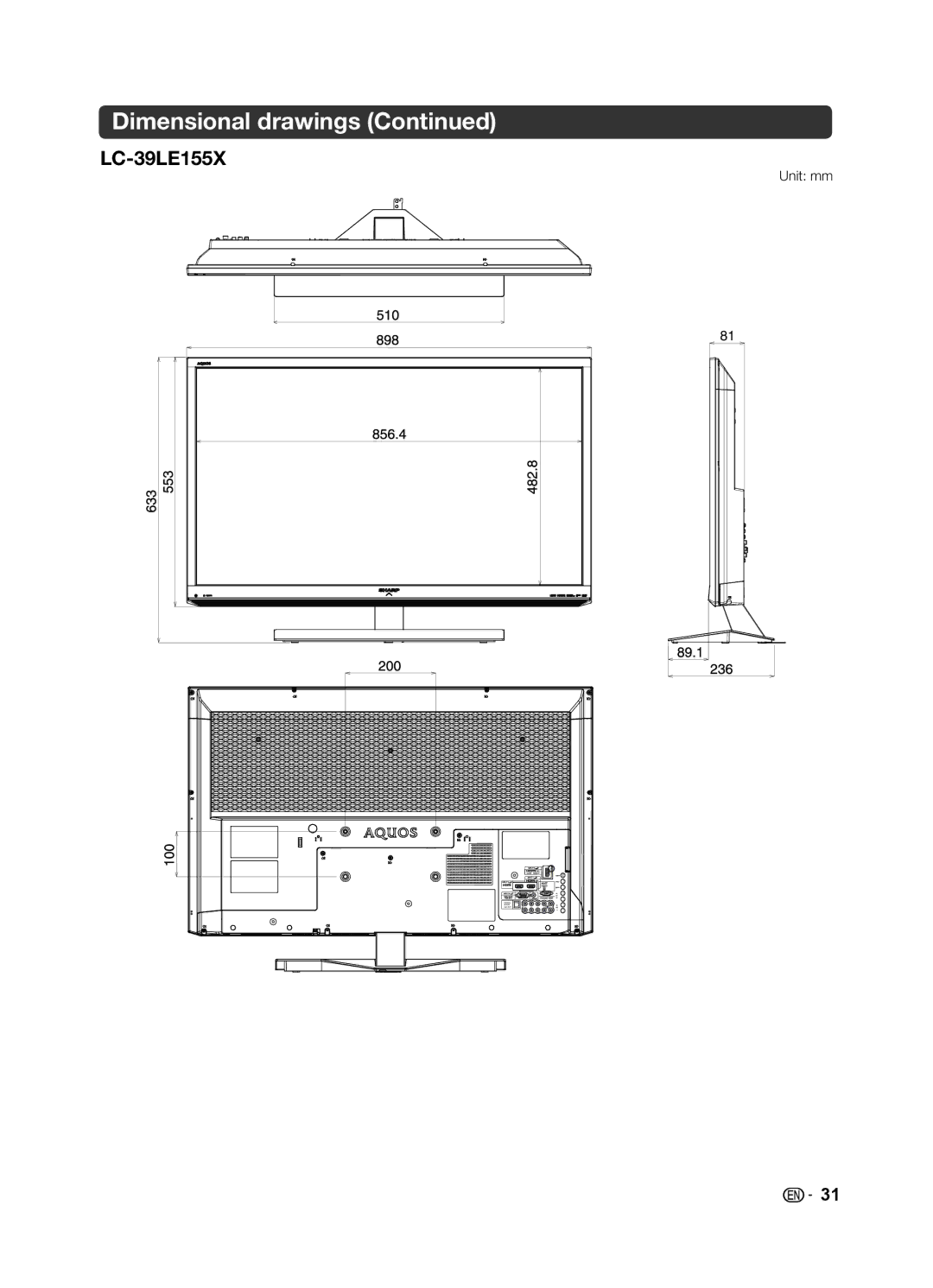 Sharp LC-39LE155X, LC-32LE155X operation manual 