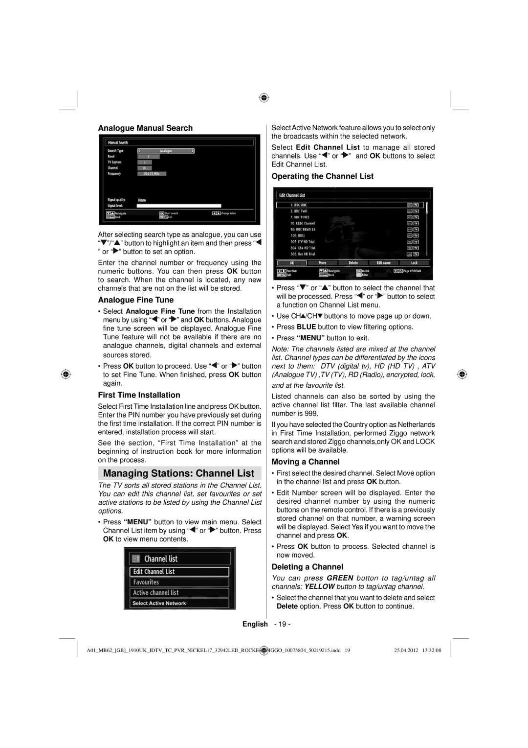 Sharp LC-32LE240E operation manual Managing Stations Channel List 