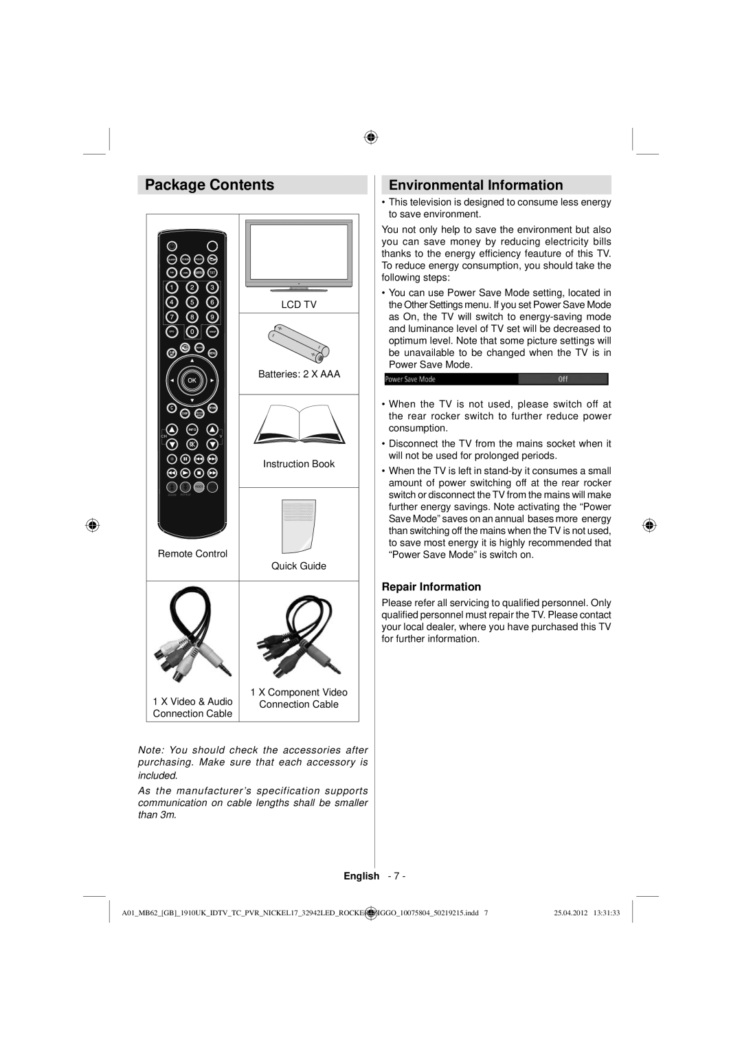 Sharp LC-32LE240E operation manual Package Contents 