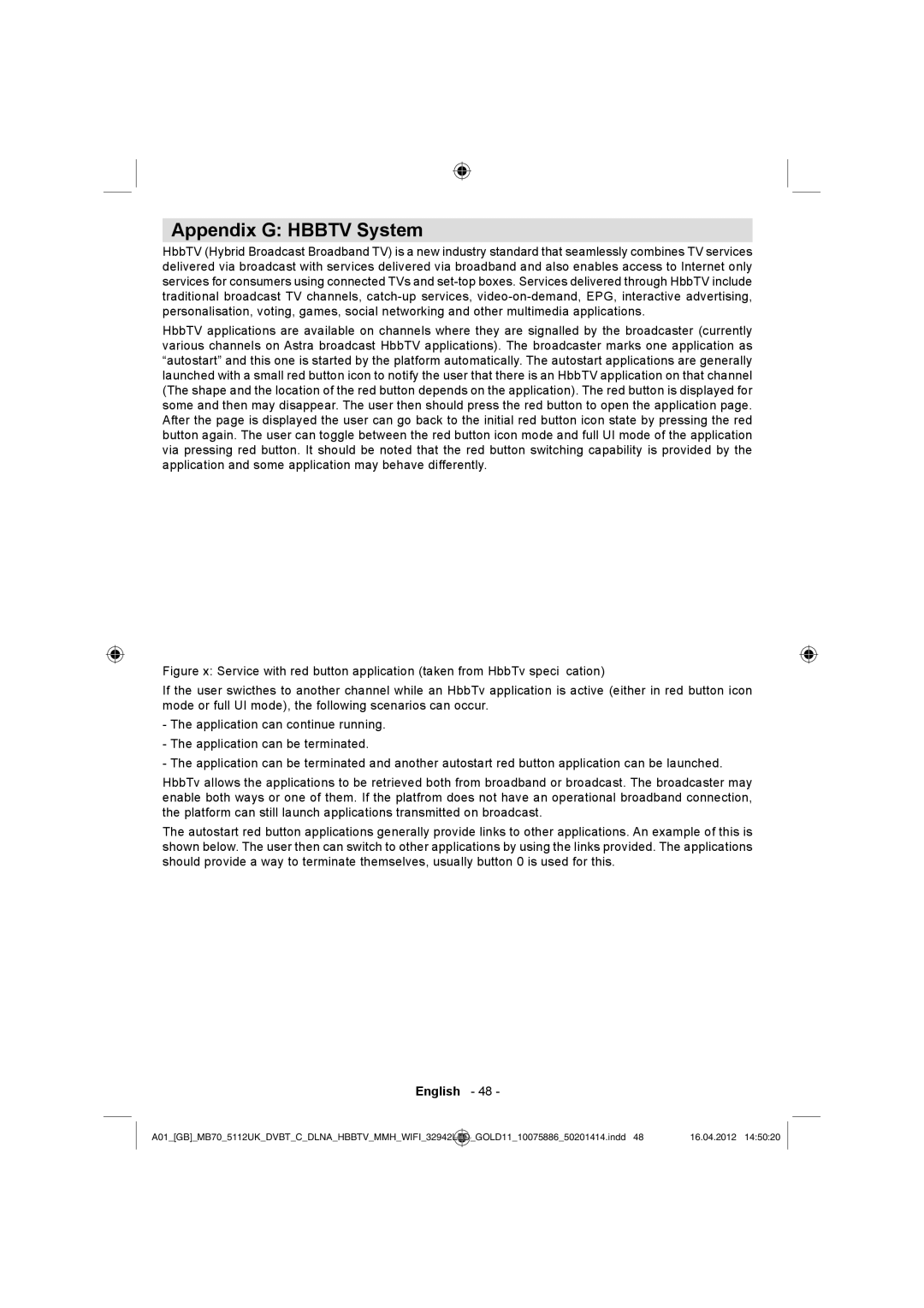 Sharp LC-32LE340E operation manual Appendix G Hbbtv System 