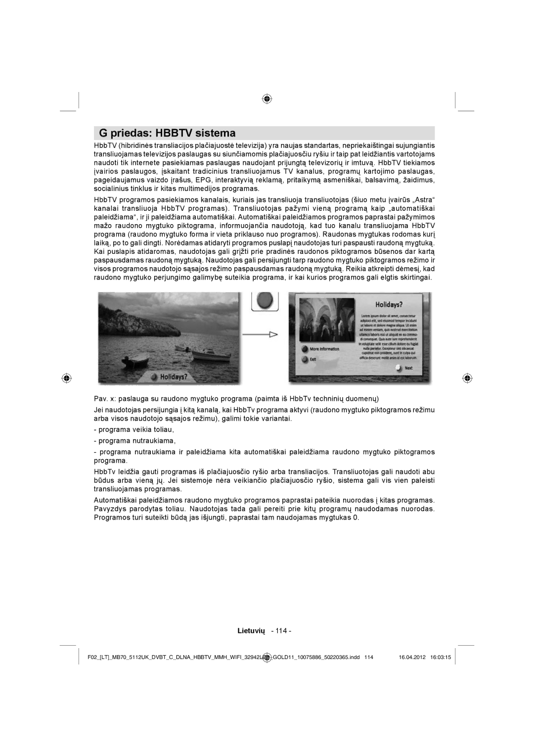 Sharp LC-32LE340E operation manual Priedas Hbbtv sistema 