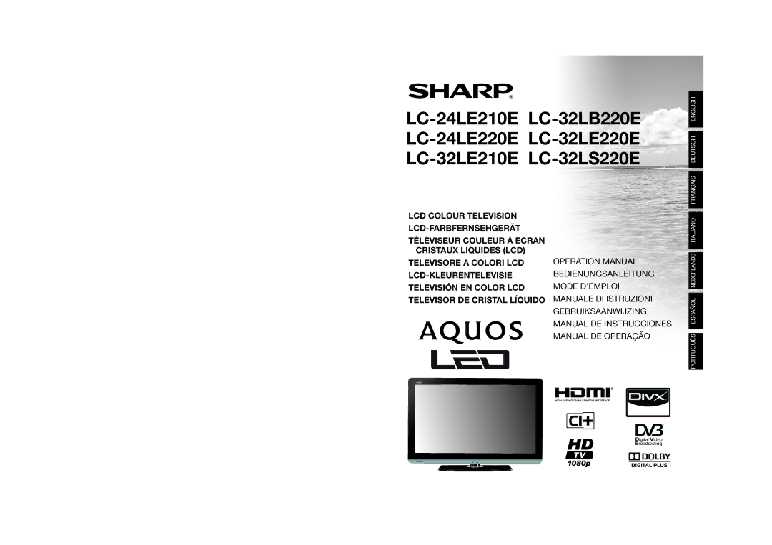 Sharp LC-32LE210E, LC-32LS220E, LC-32LE220E, LC-32LB220E, LC-24LE220E, LC-24LE210E operation manual 