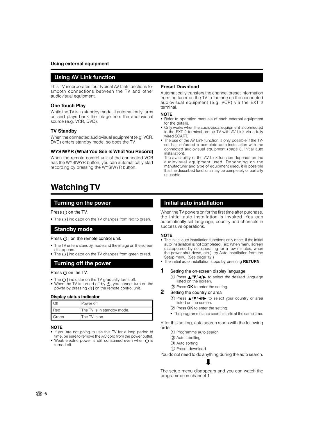 Sharp LC-37P50E, LC-32P50E, LC-26P50E operation manual Watching TV 