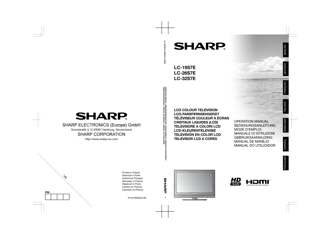 Sharp operation manual LC-19S7E LC-26S7E LC-32S7E 